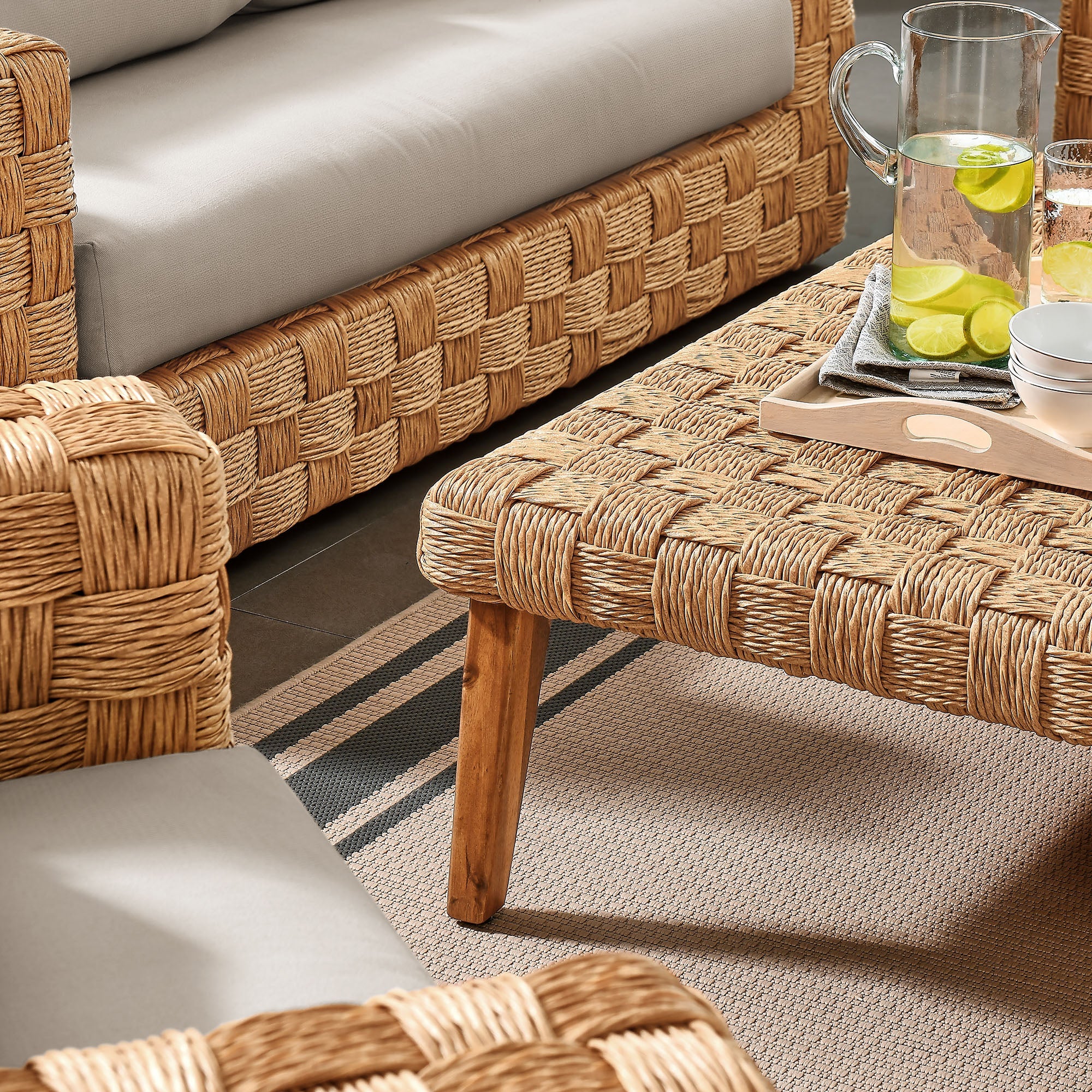 Thames 4-Piece Outdoor Patio Wicker Rattan Furniture Set
