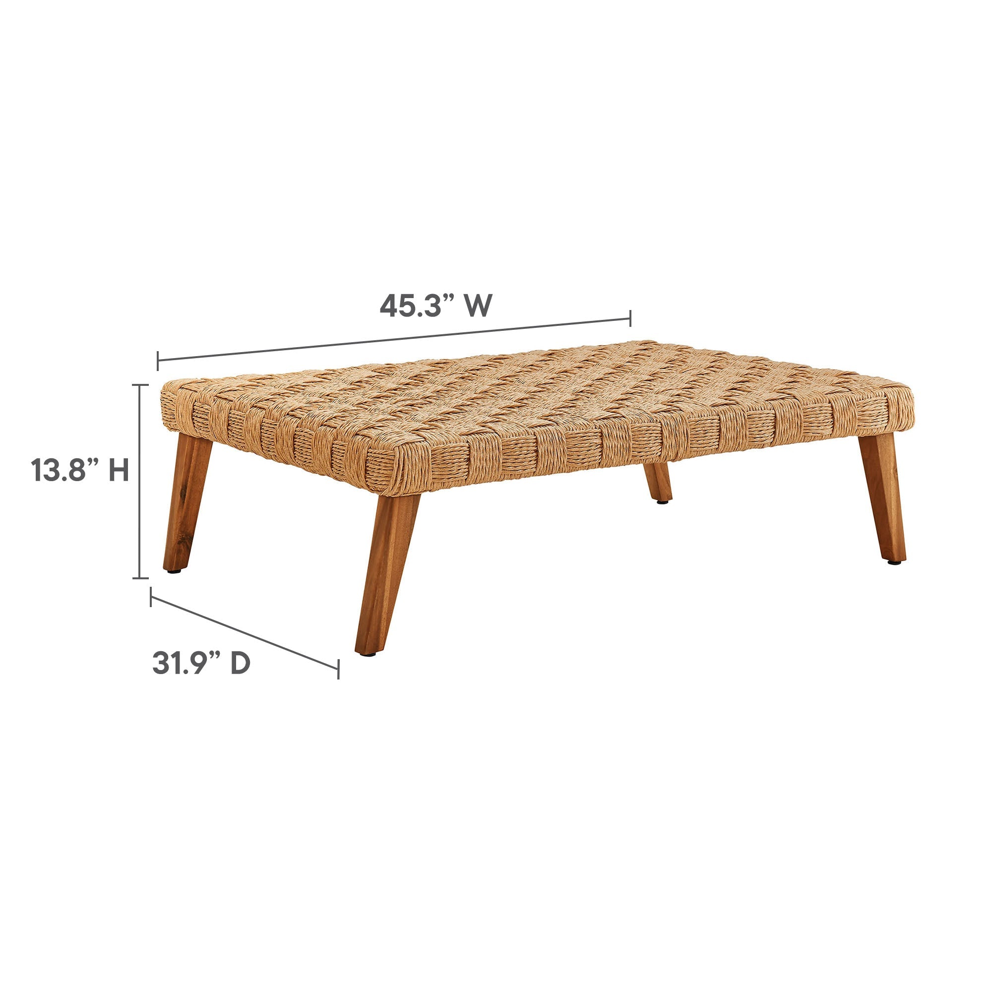 Thames Outdoor Patio Wicker Rattan Coffee Table