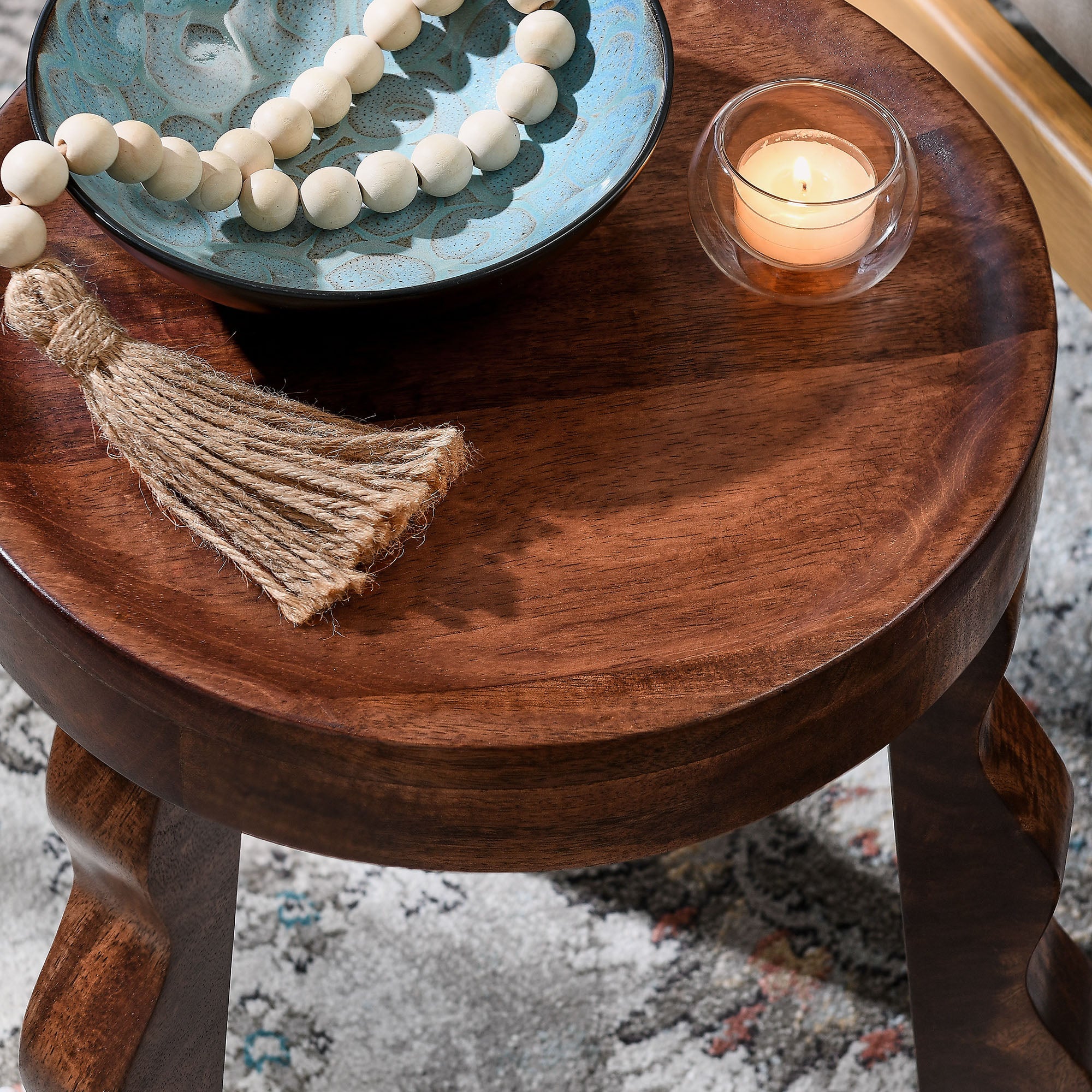 Sorrel Carved Wood Stool by Modway
