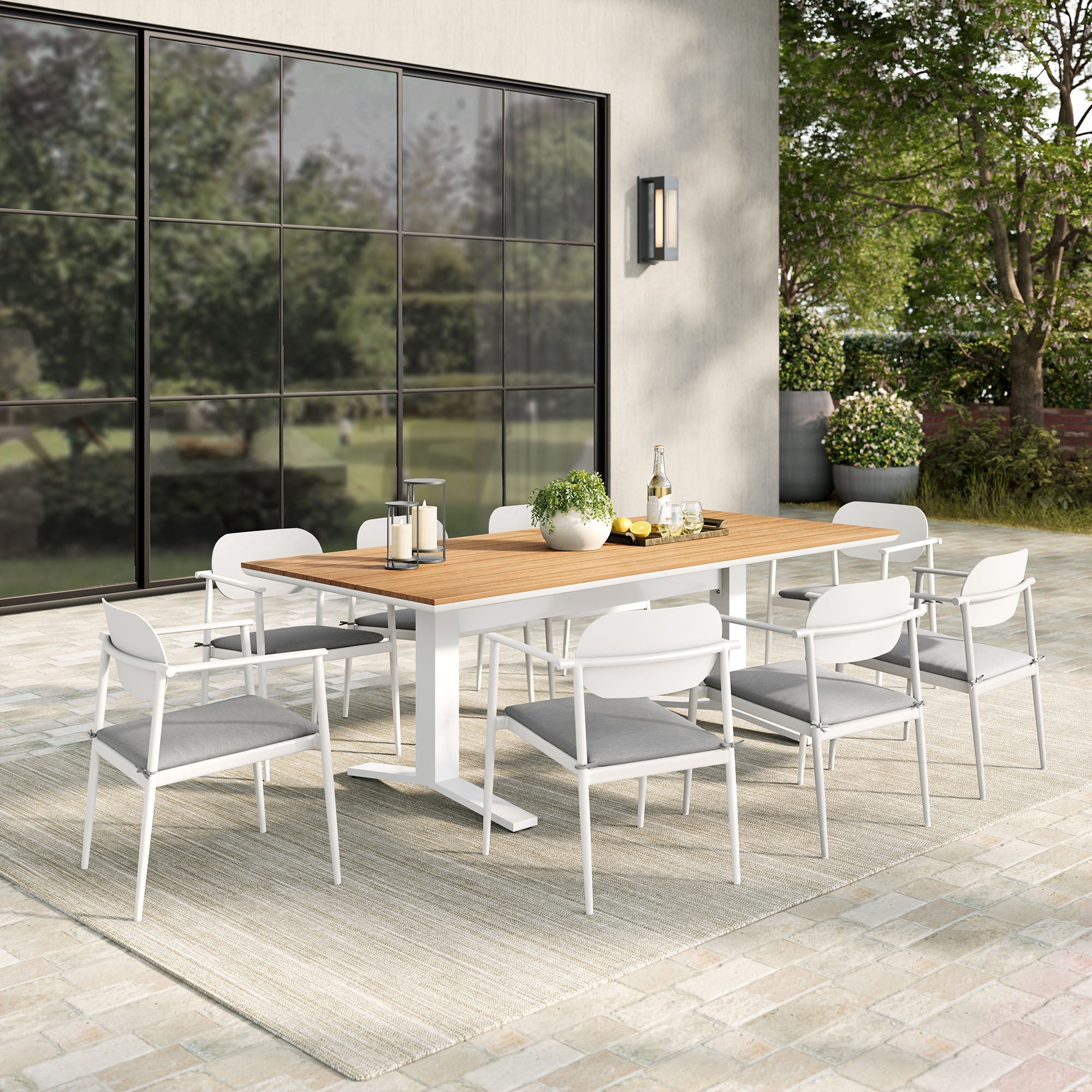 Aeris 9-Piece Outdoor Patio Aluminum Dining Set by Modway