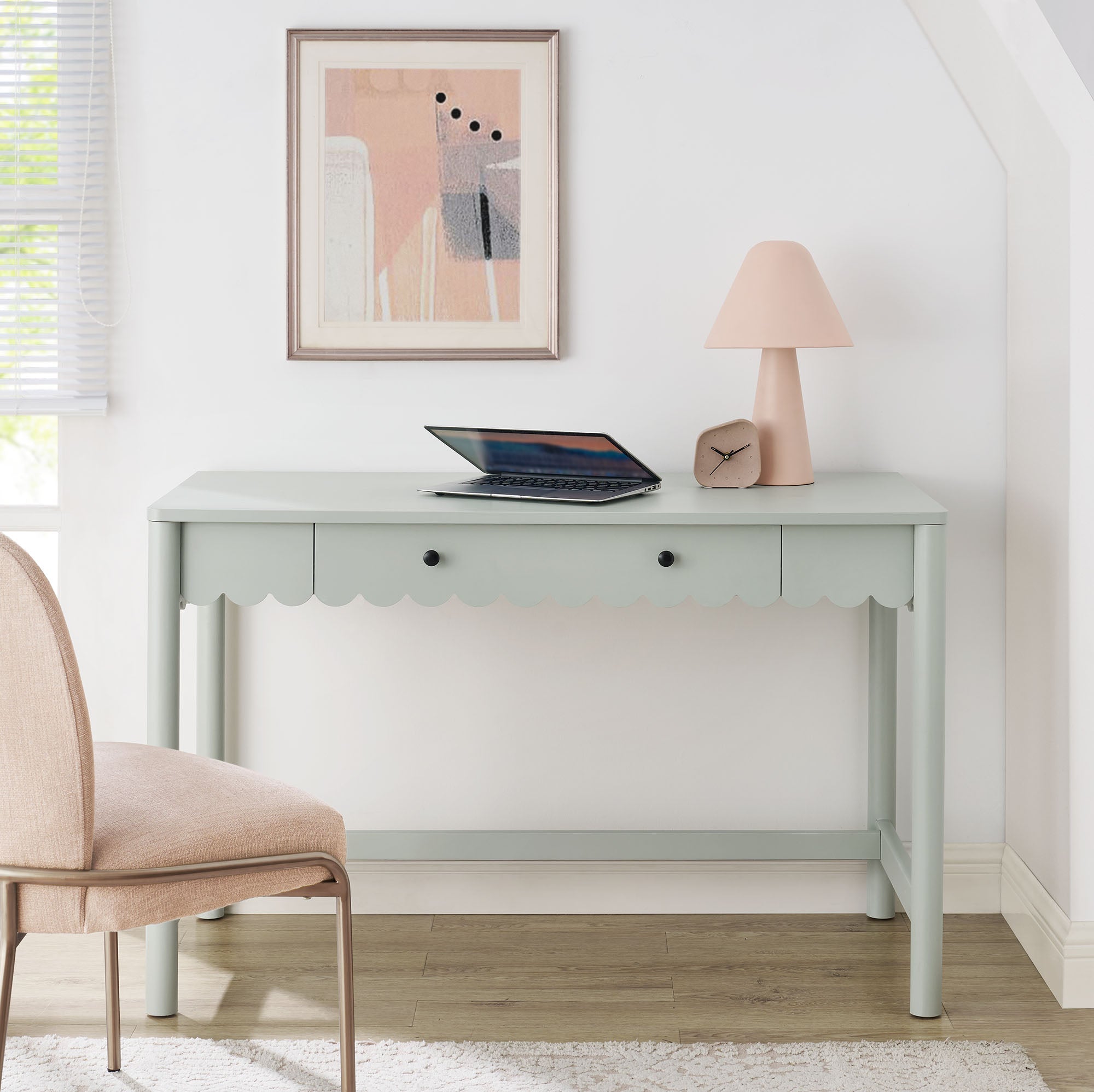 Emmeline 1-Drawer Scallop Writing Desk by Modway