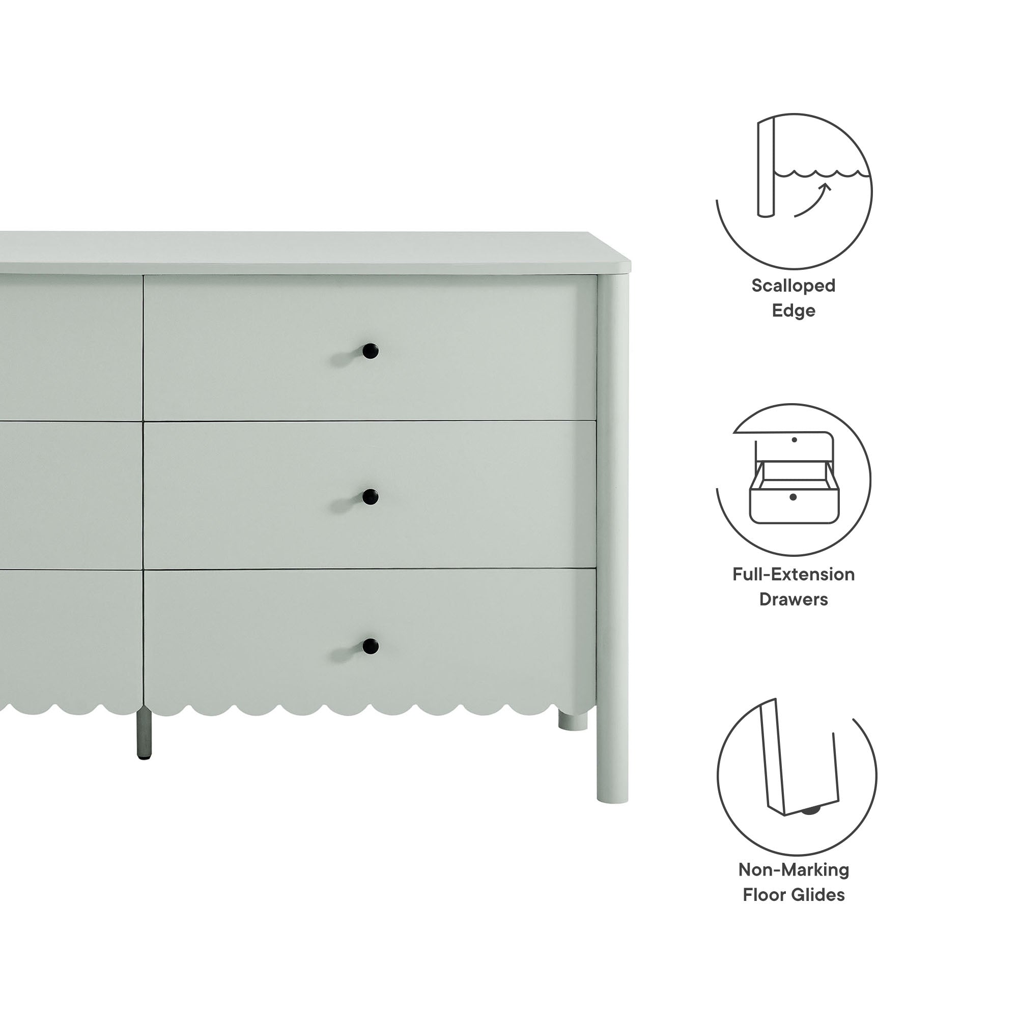 Emmeline Scalloped 6-Drawer Dresser by Modway
