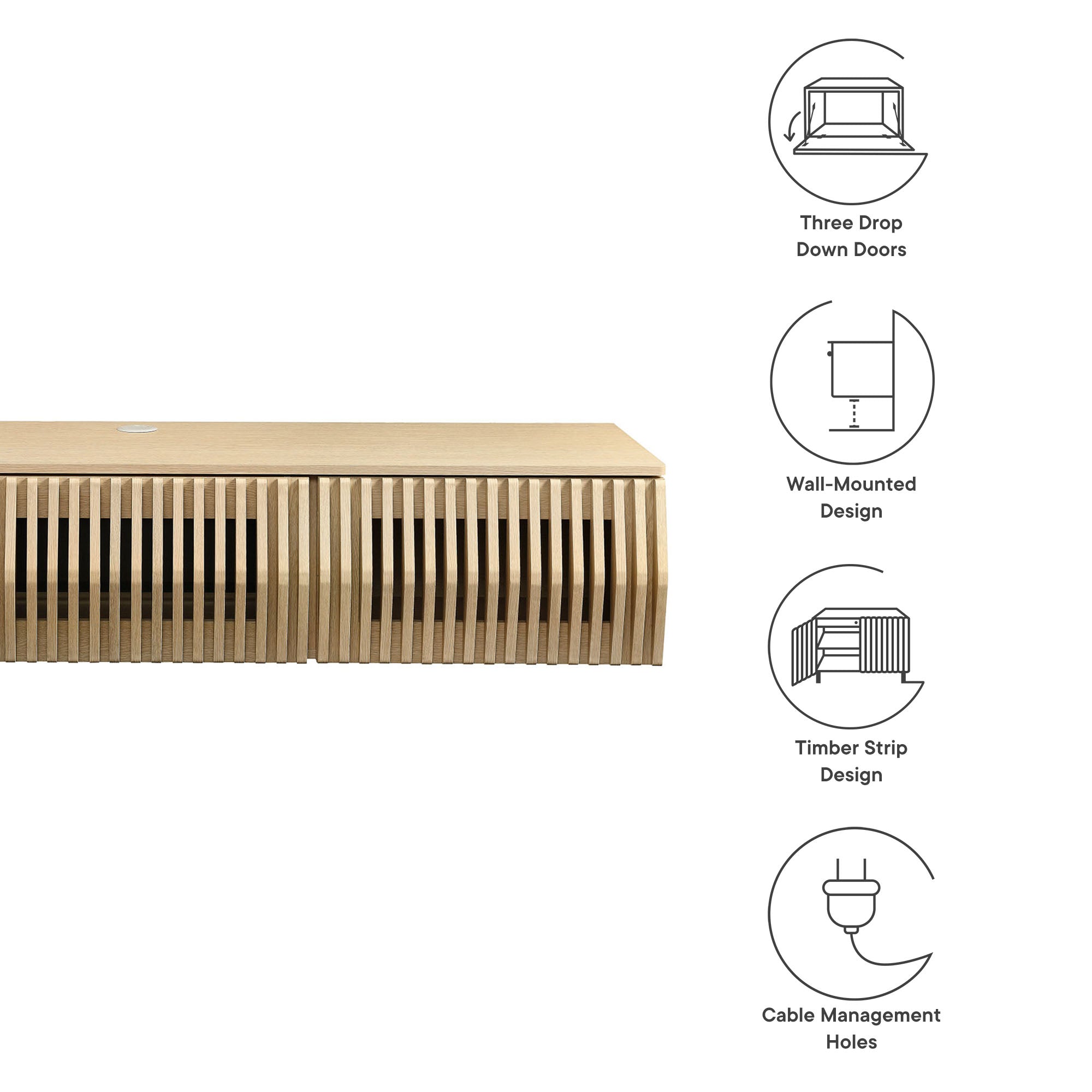 Vaughn 64" Wall Mount TV Stand by Modway
