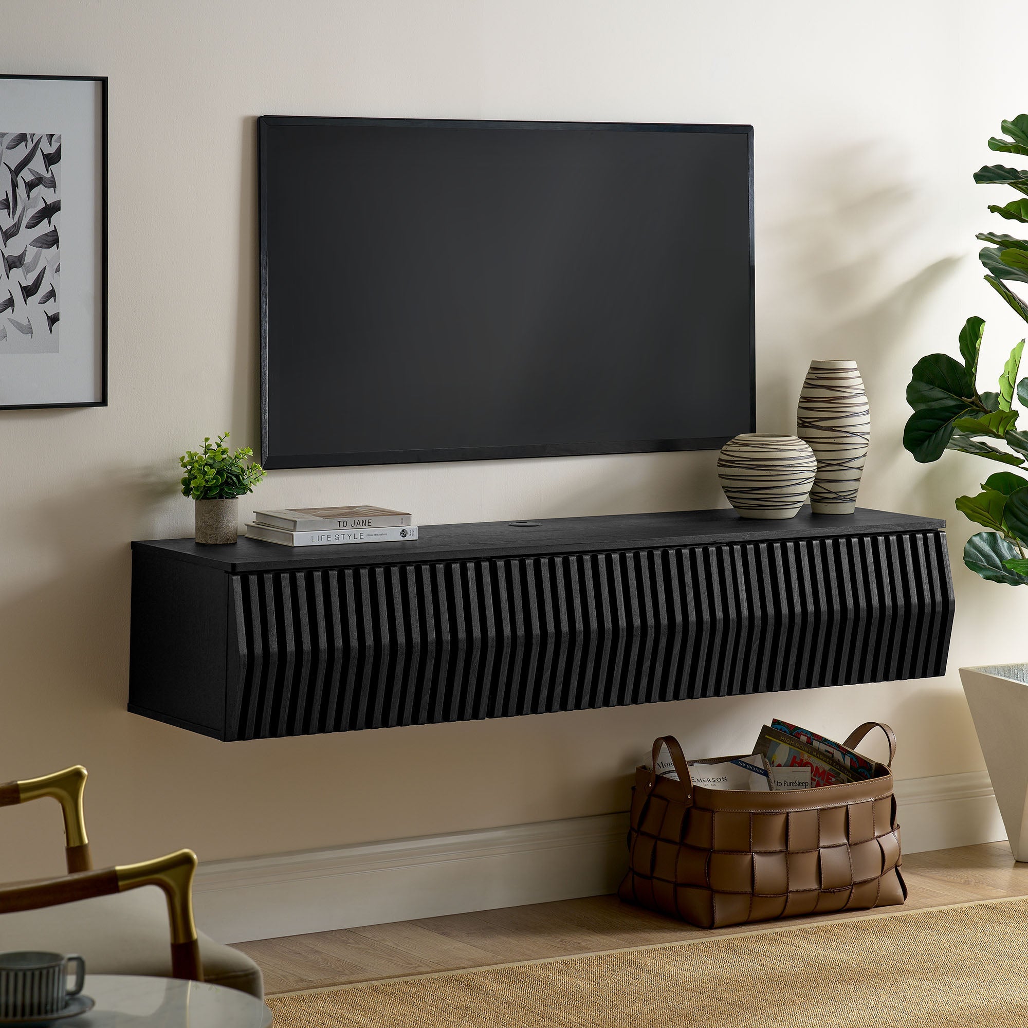 Vaughn 64" Wall Mount TV Stand by Modway