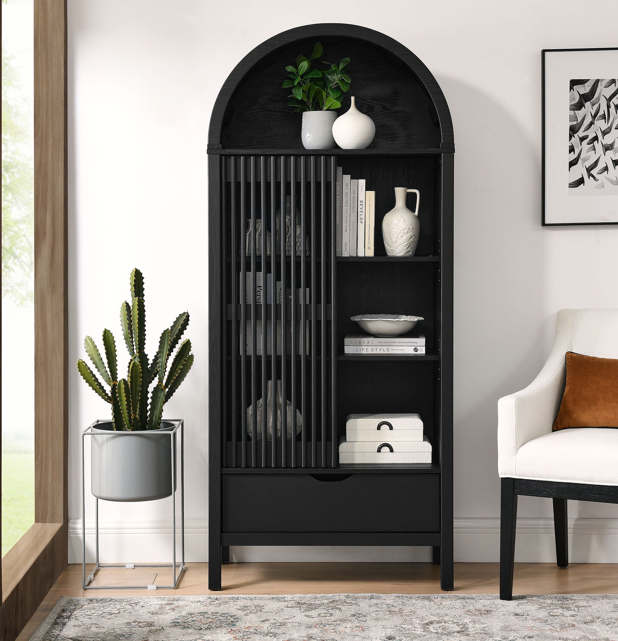 Vaughn 71" Arched Storage Display Cabinet by Modway
