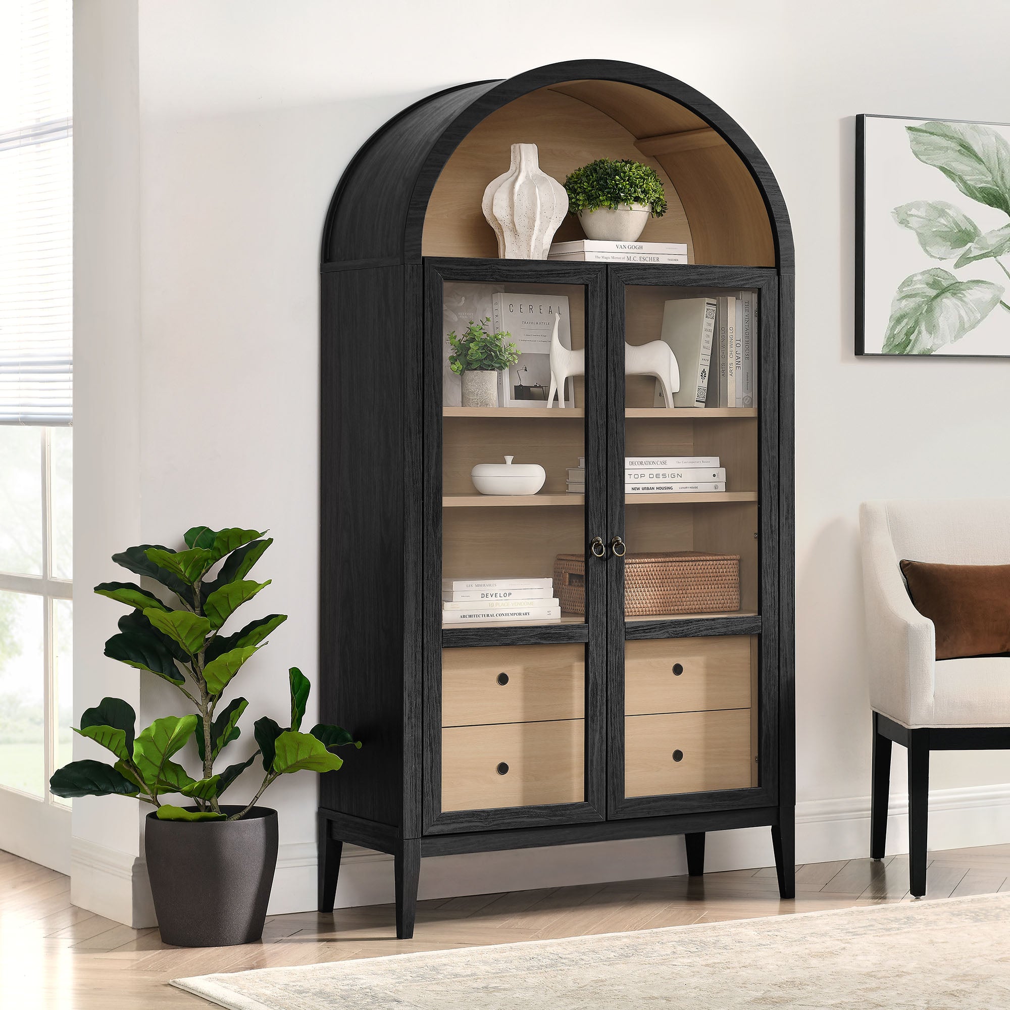 Nolan 74" Tall Arched Storage Display Cabinet by Modway