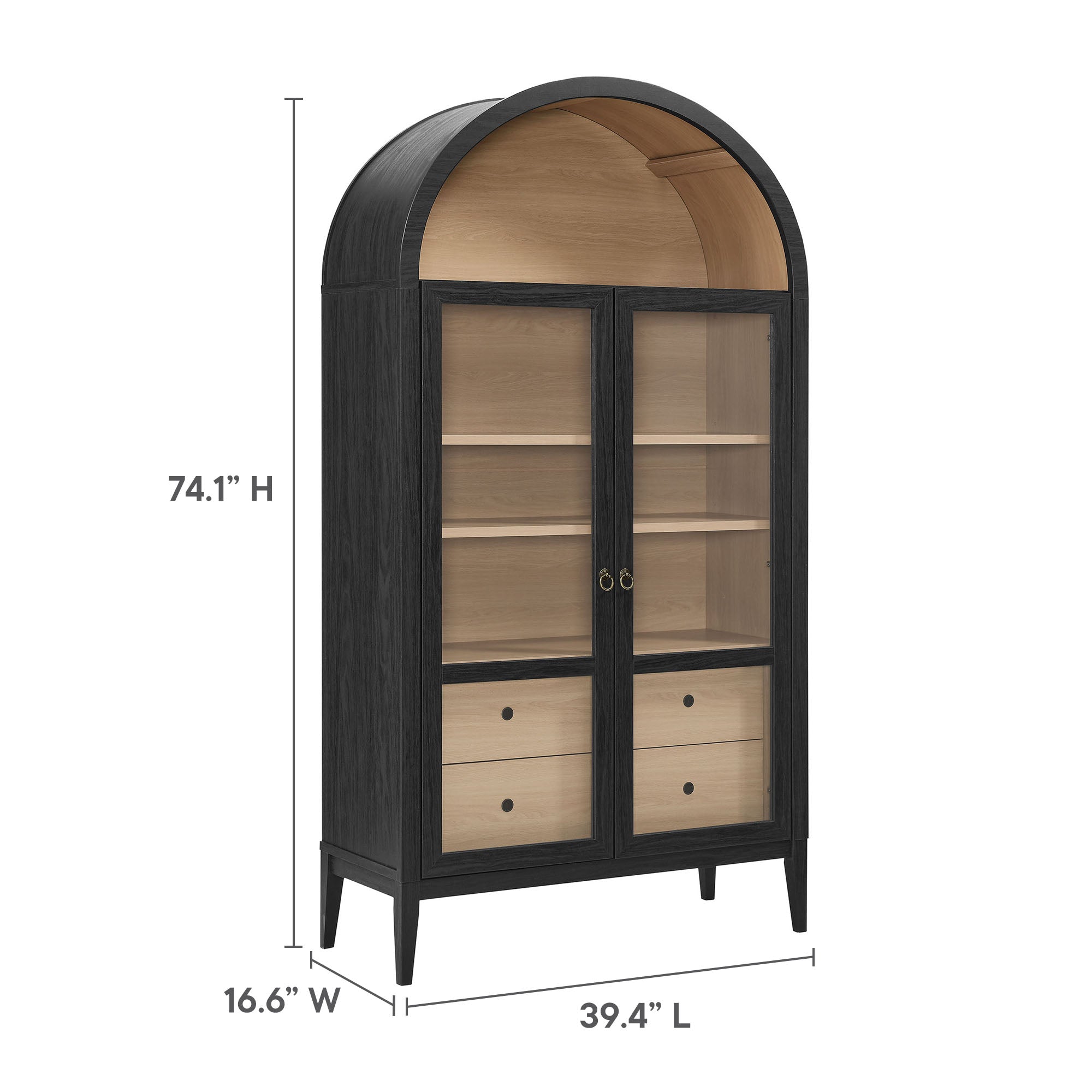 Nolan 74" Tall Arched Storage Display Cabinet by Modway