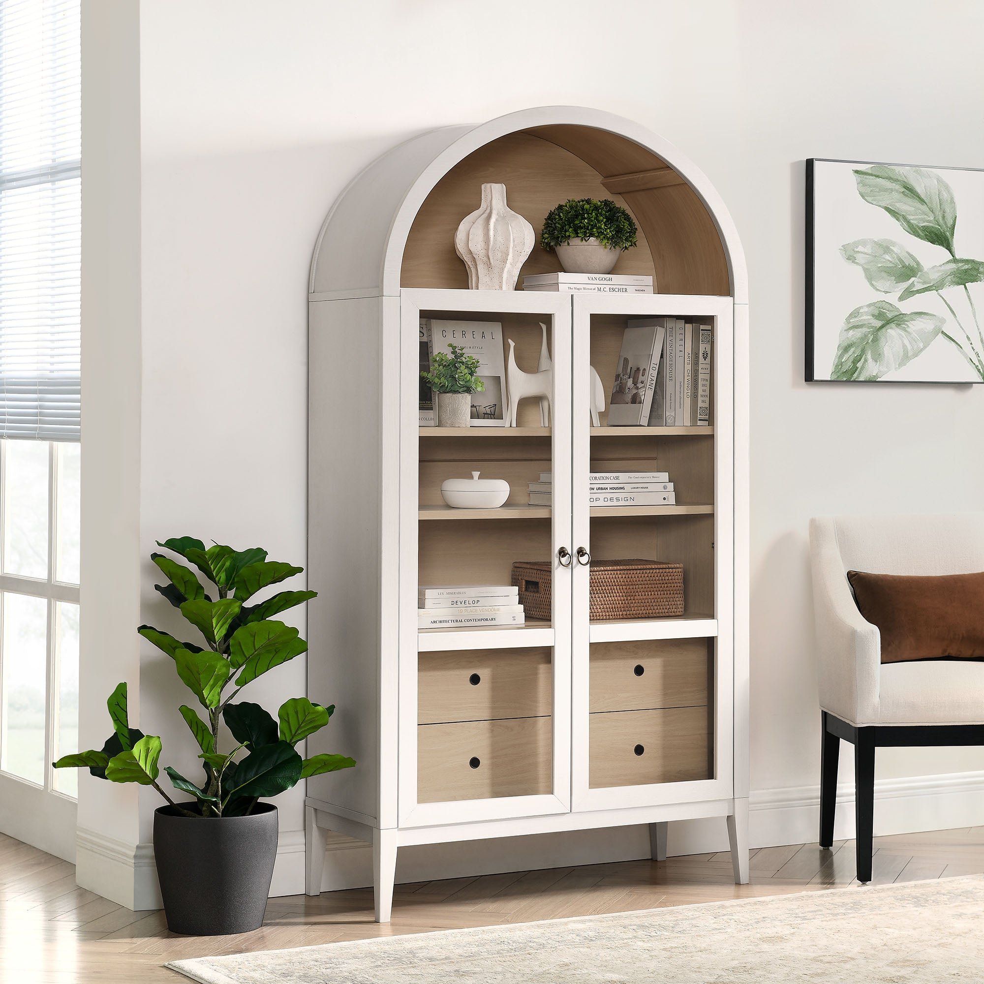 Nolan 74" Tall Arched Storage Display Cabinet by Modway
