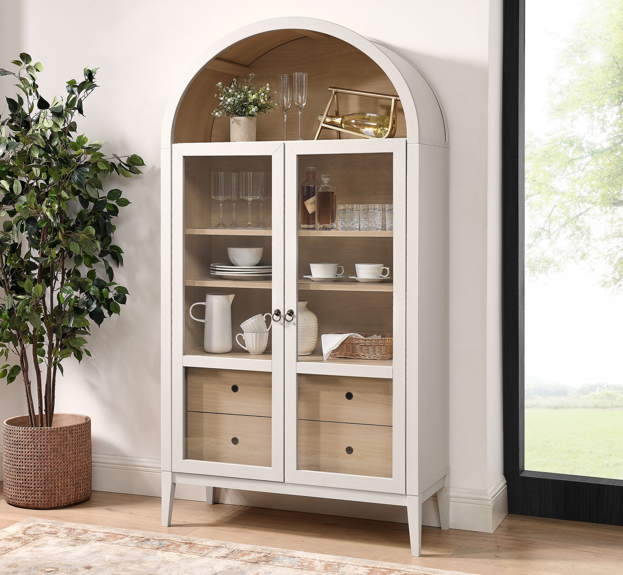 Nolan 74" Tall Arched Storage Display Cabinet by Modway