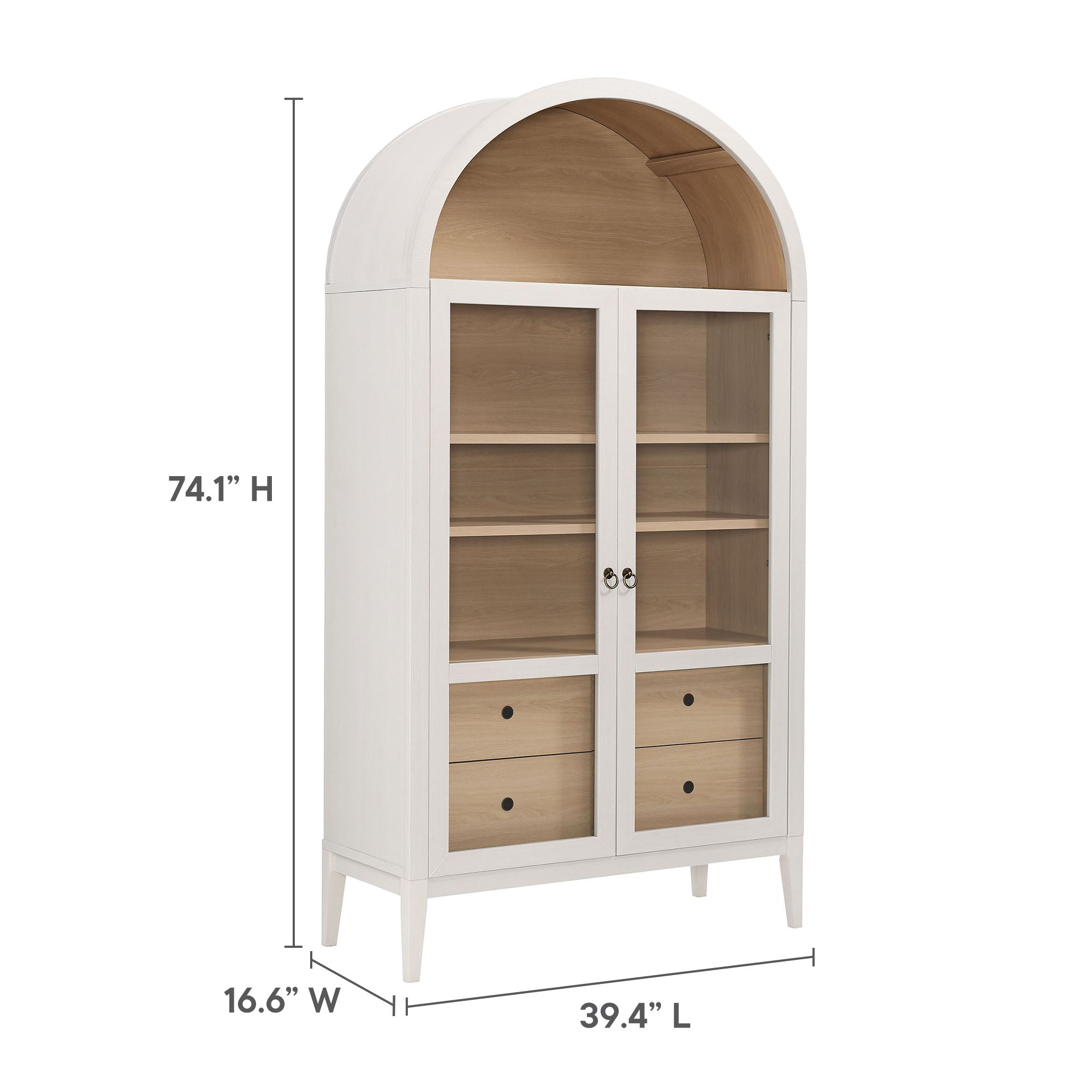 Nolan 74" Tall Arched Storage Display Cabinet by Modway
