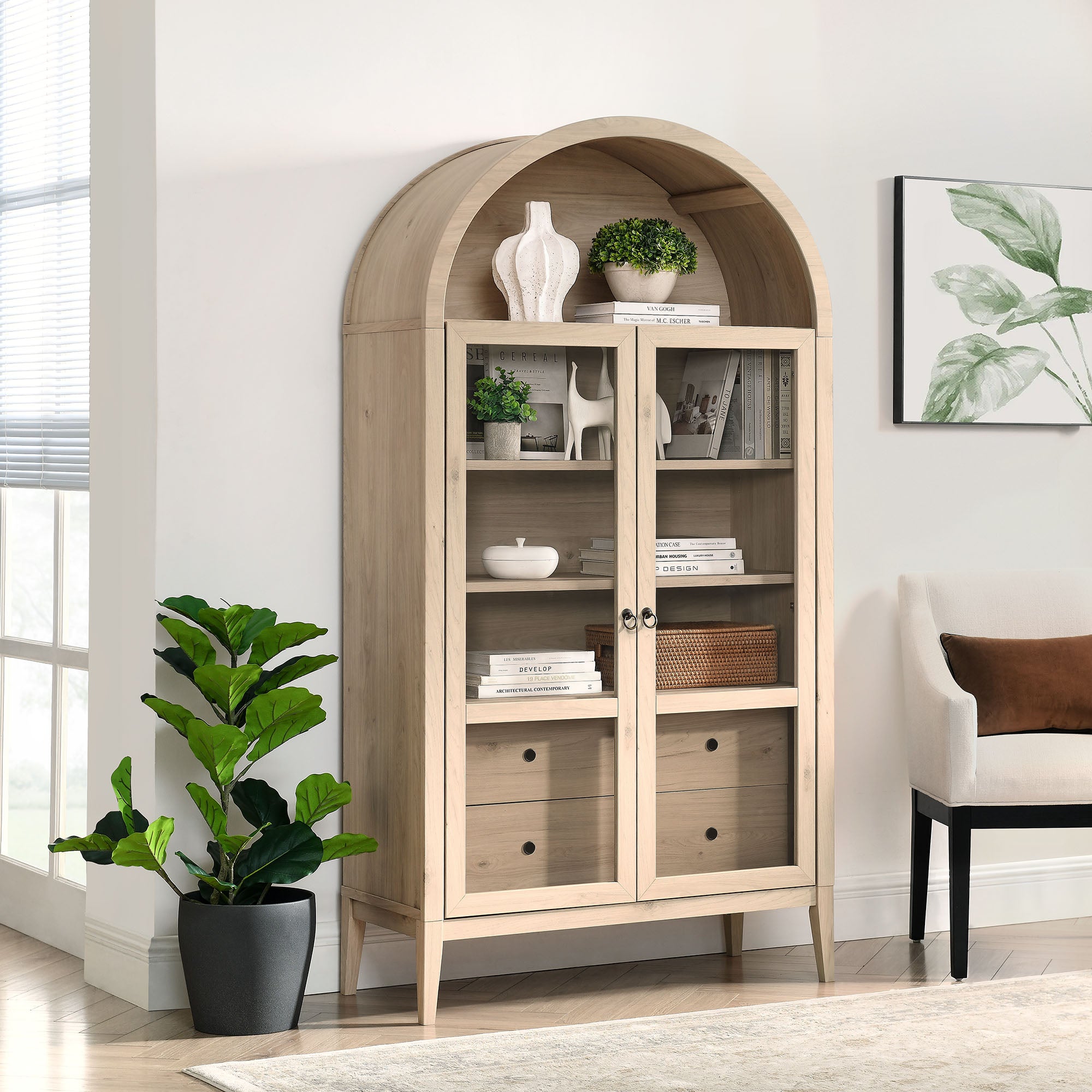 Nolan 74" Tall Arched Storage Display Cabinet by Modway