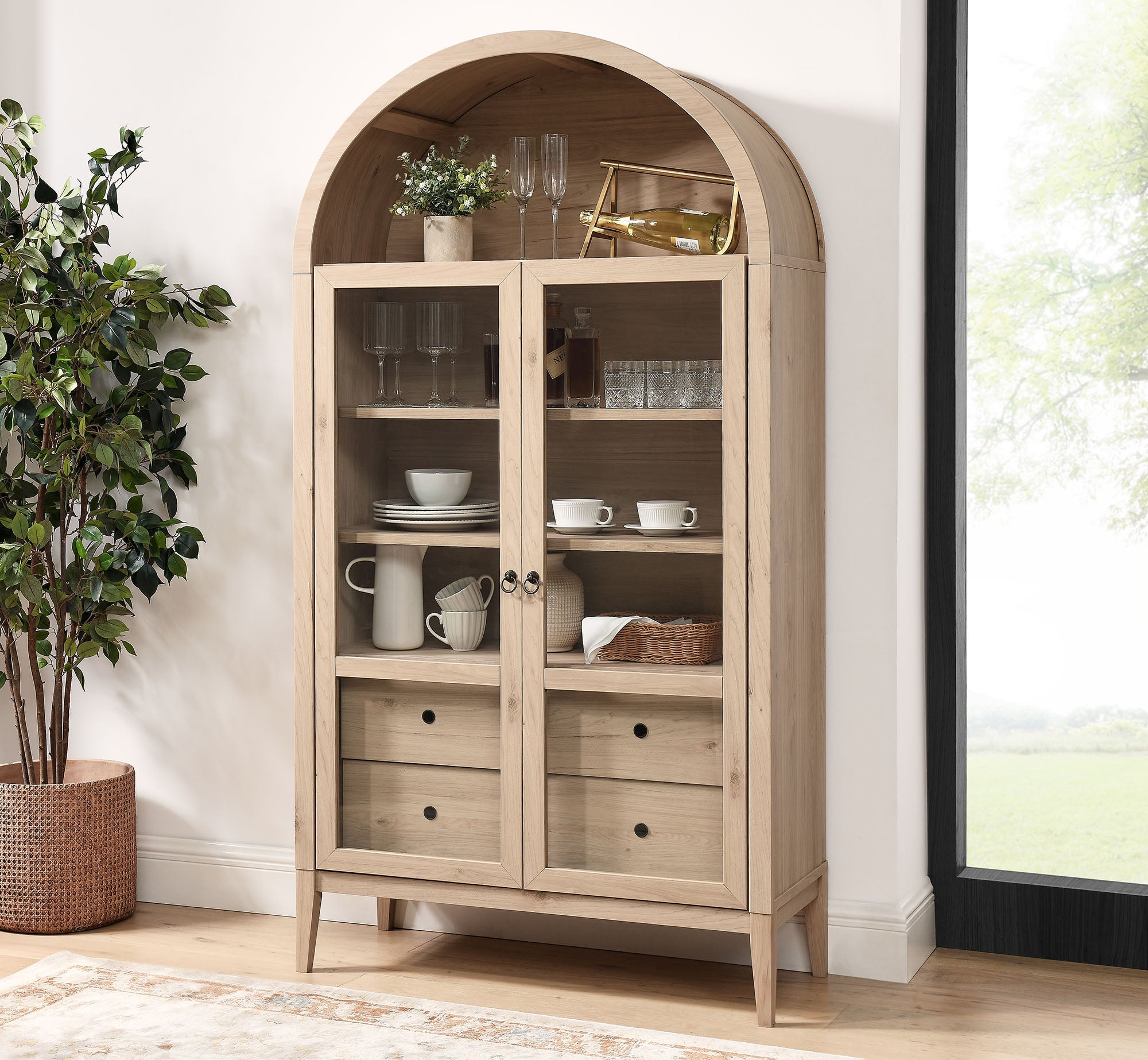 Nolan 74" Tall Arched Storage Display Cabinet by Modway