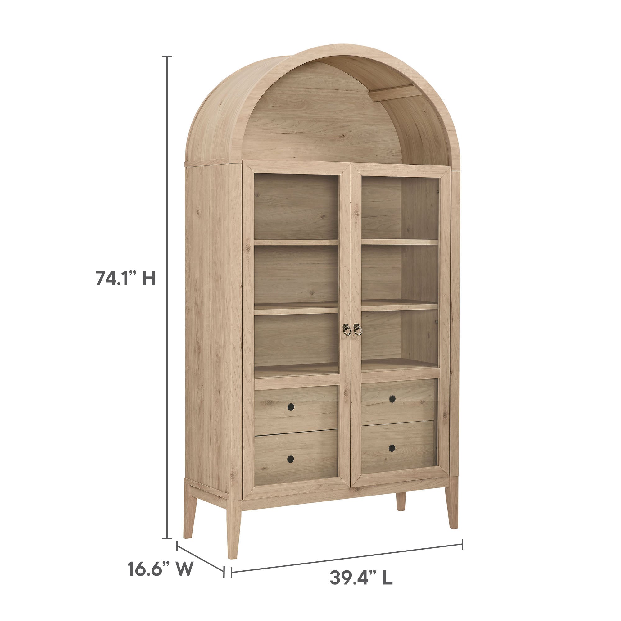 Nolan 74" Tall Arched Storage Display Cabinet by Modway