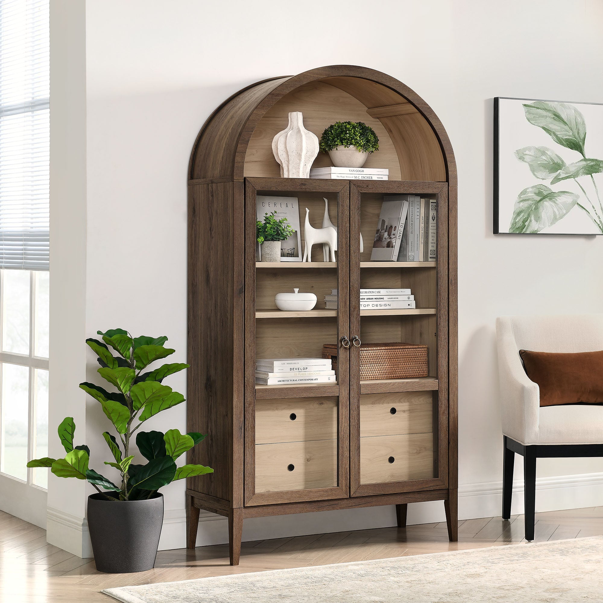 Nolan 74" Tall Arched Storage Display Cabinet by Modway
