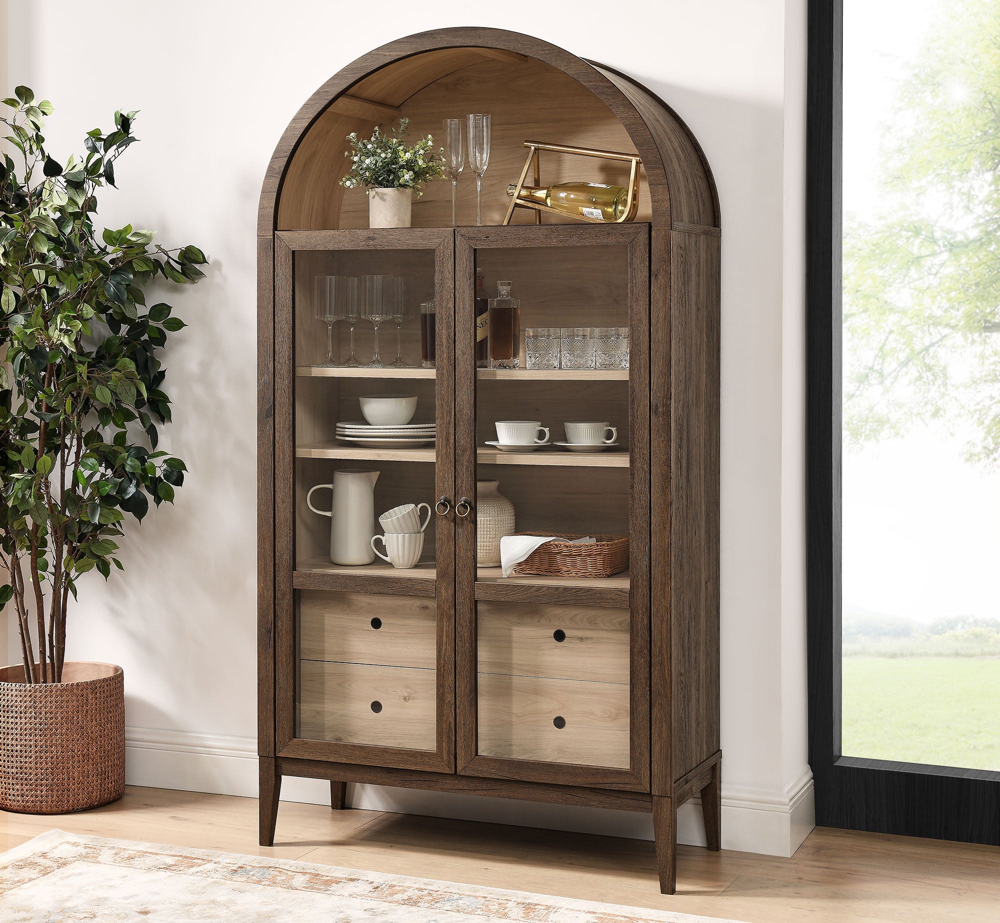 Nolan 74" Tall Arched Storage Display Cabinet by Modway