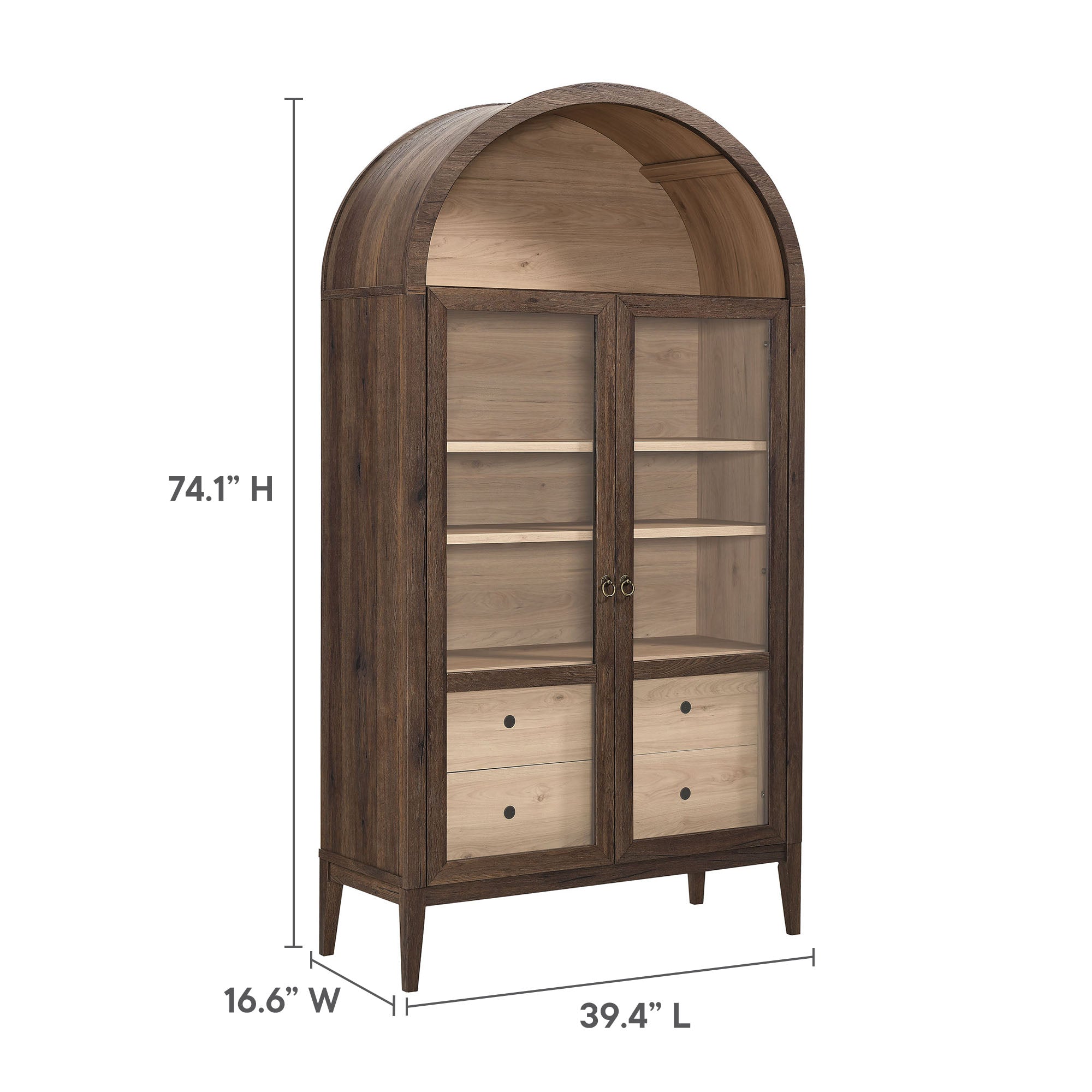 Nolan 74" Tall Arched Storage Display Cabinet by Modway
