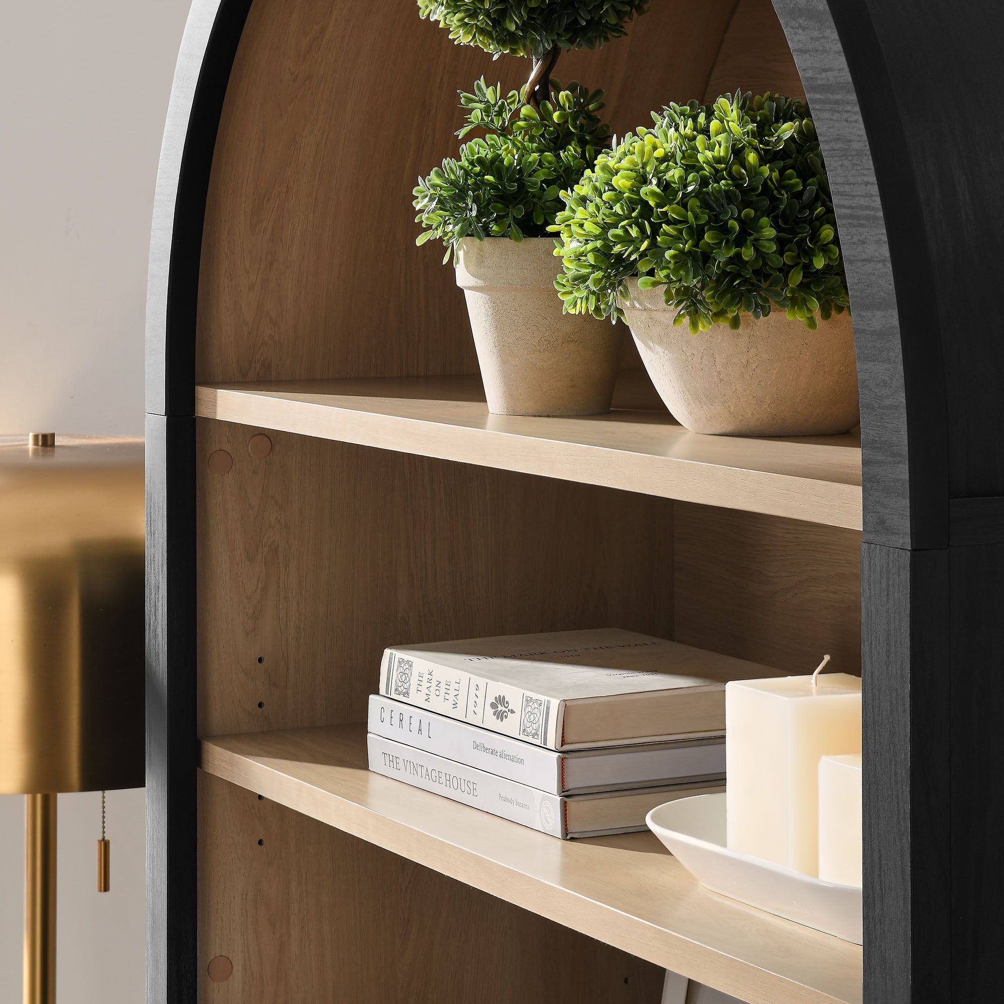 Nolan 74" Tall Arched Storage Display Cabinet Bookshelf by Modway