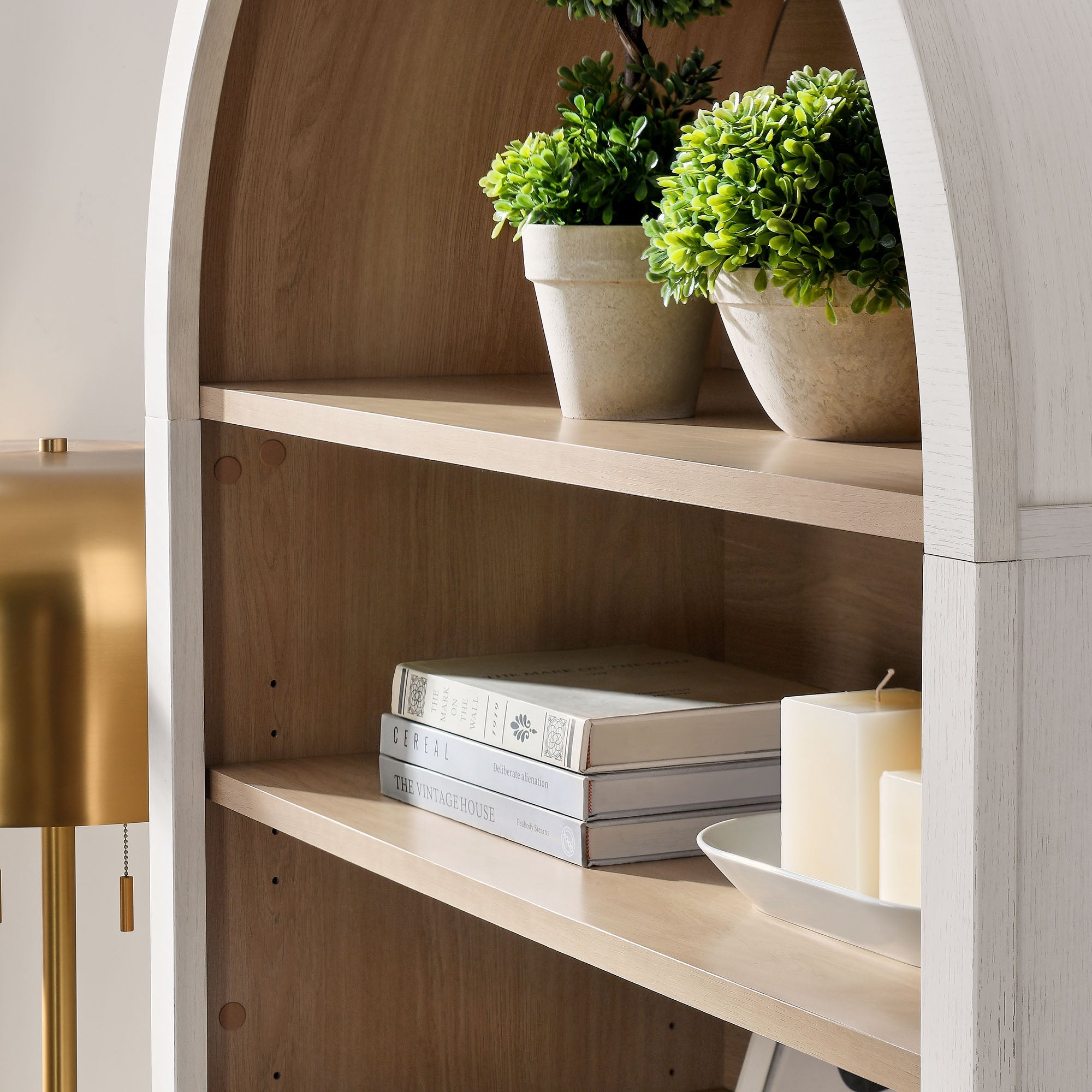 Nolan 74" Tall Arched Storage Display Cabinet Bookshelf by Modway