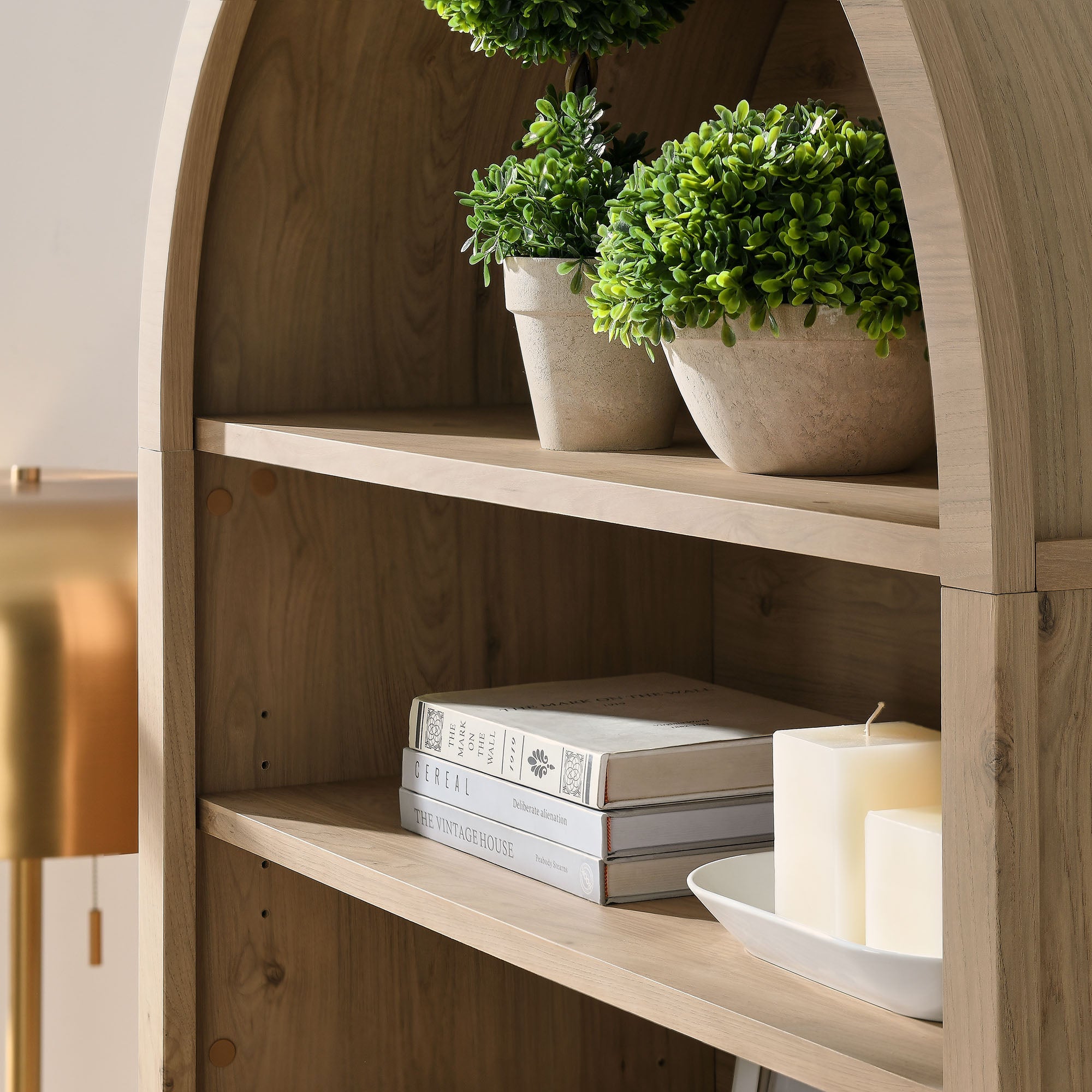 Nolan 74" Tall Arched Storage Display Cabinet Bookshelf by Modway