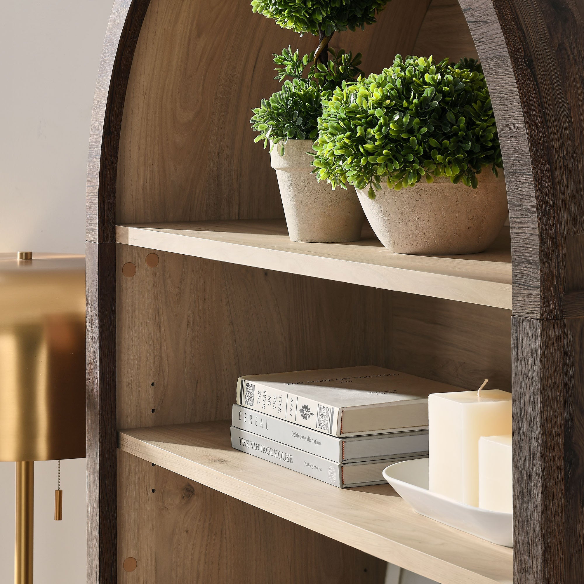 Nolan 74" Tall Arched Storage Display Cabinet Bookshelf by Modway