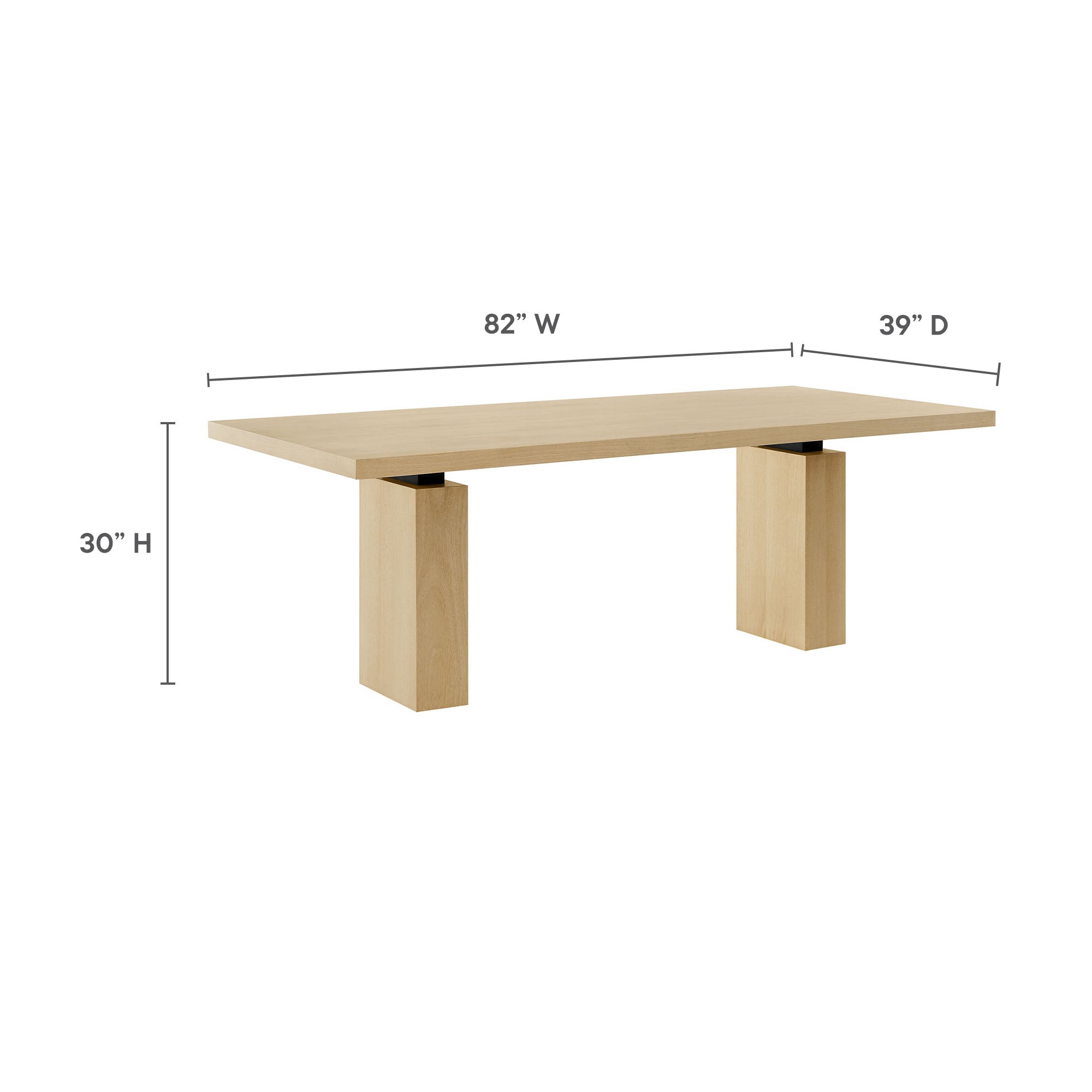 Piston 82" Rectangular Wood Dining Table by Modway