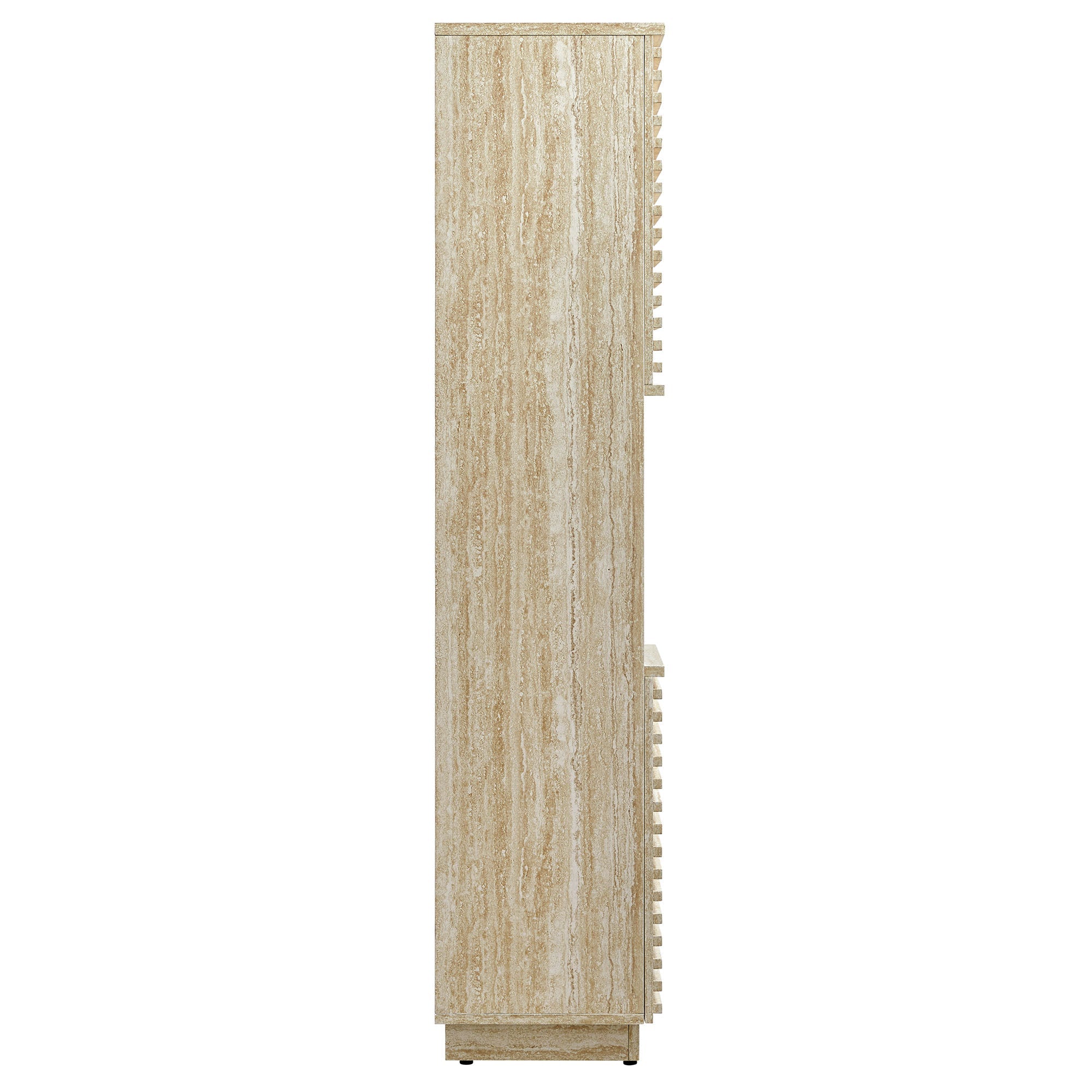 Render Tall Narrow Faux Travertine Linen Storage Cabinet by Modway