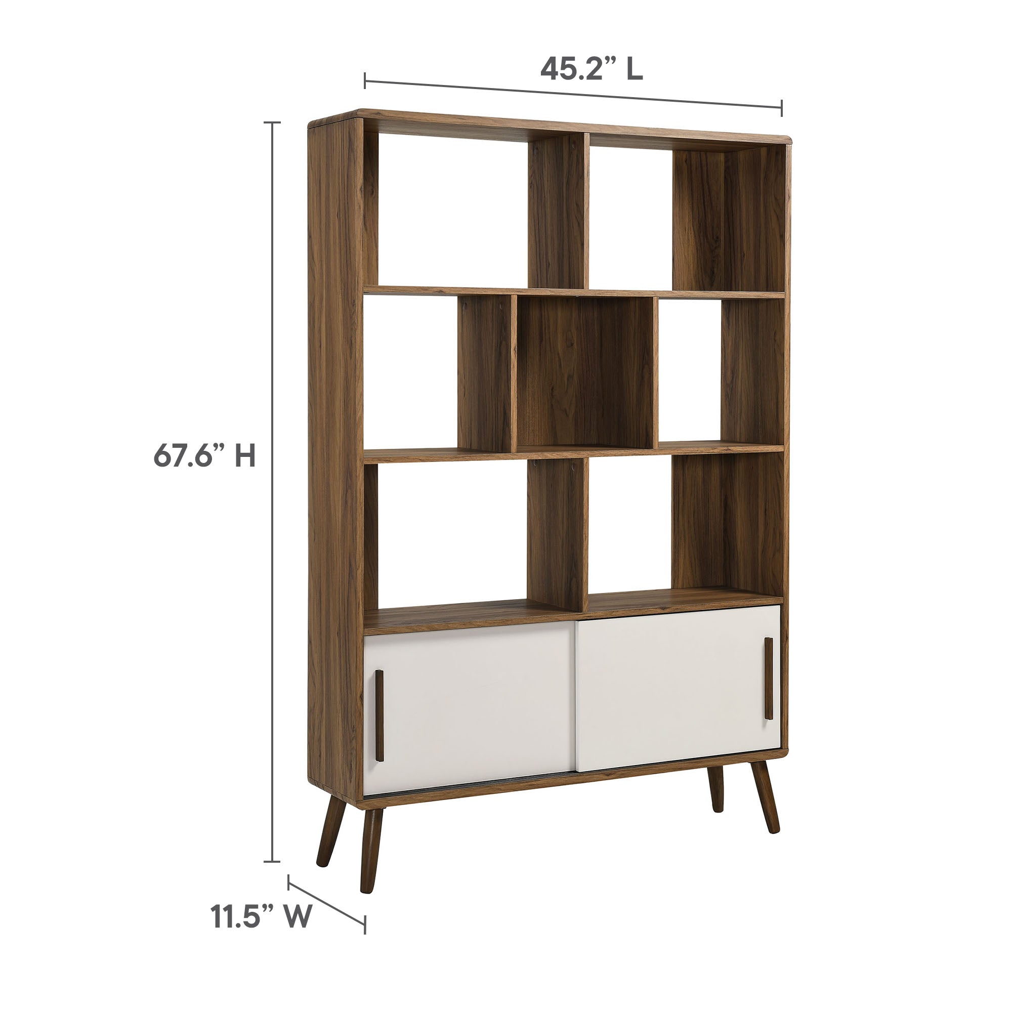Transmit 45" Bookcase with Sliding Doors by Modway