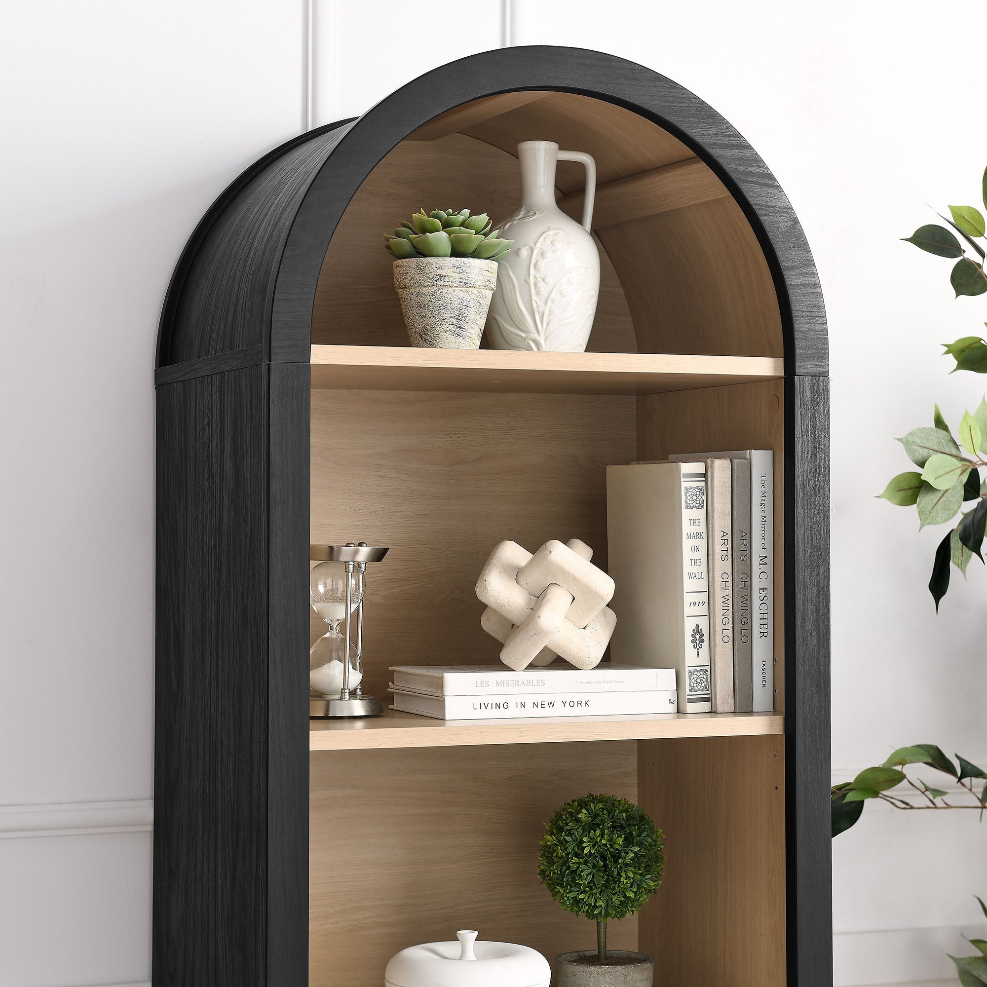 Evie Arched Narrow Bookcase Display Cabinet by Modway