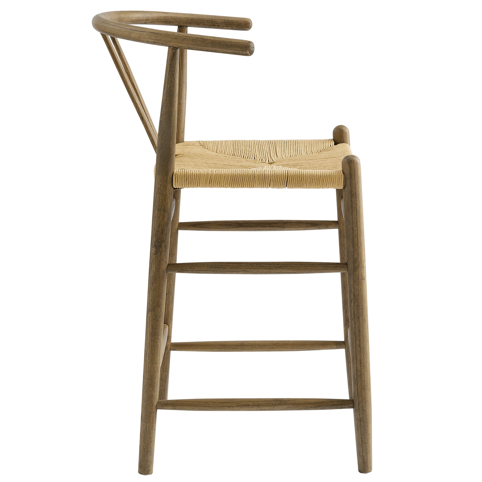 Amish Weathered Gray Teak Wood Counter Stool by Modway