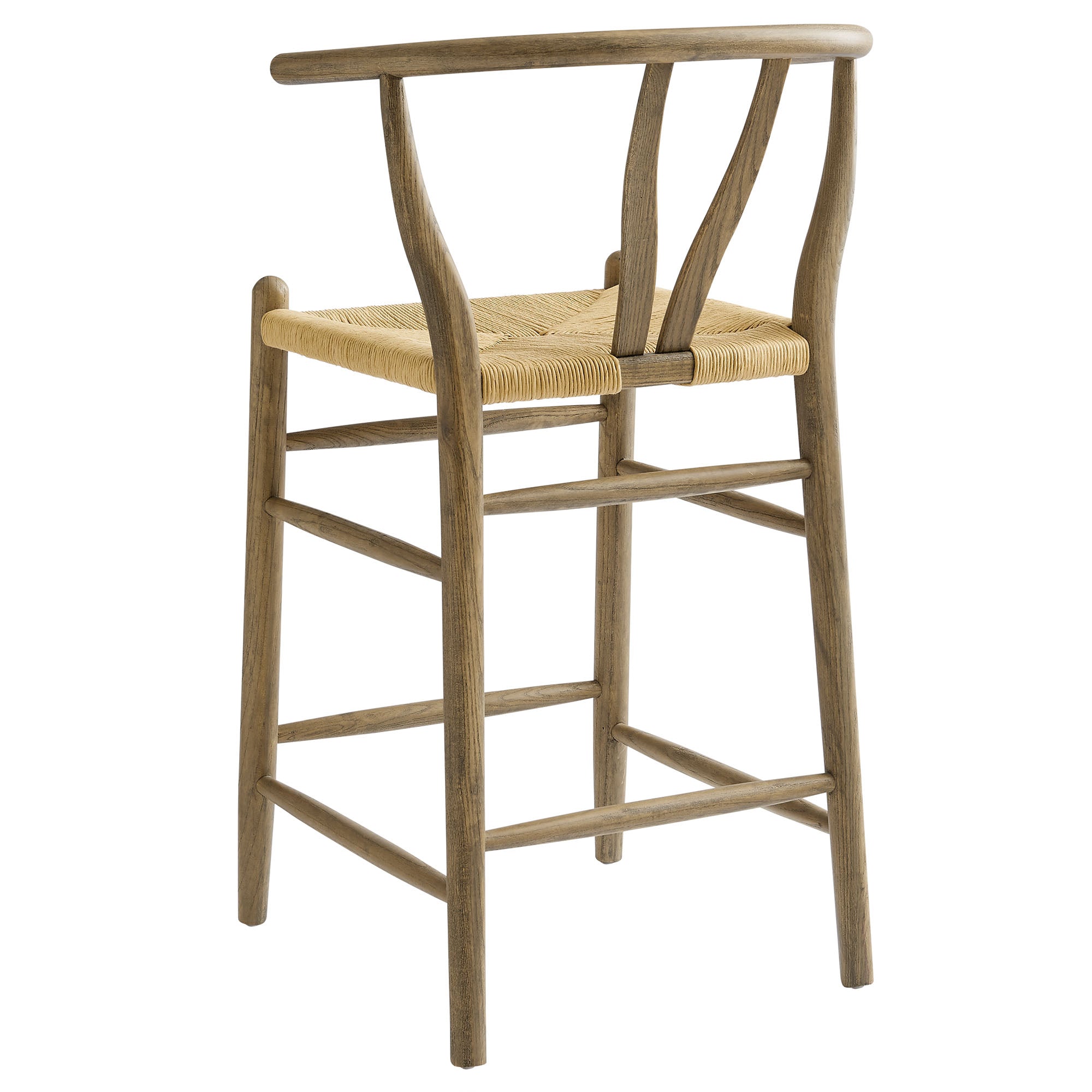 Amish Weathered Gray Teak Wood Counter Stool by Modway