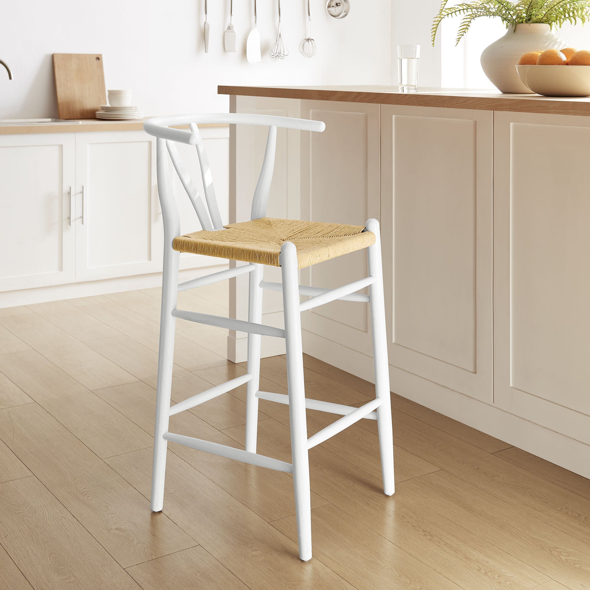 Amish Weathered Gray Teak Wood Bar Stool by Modway