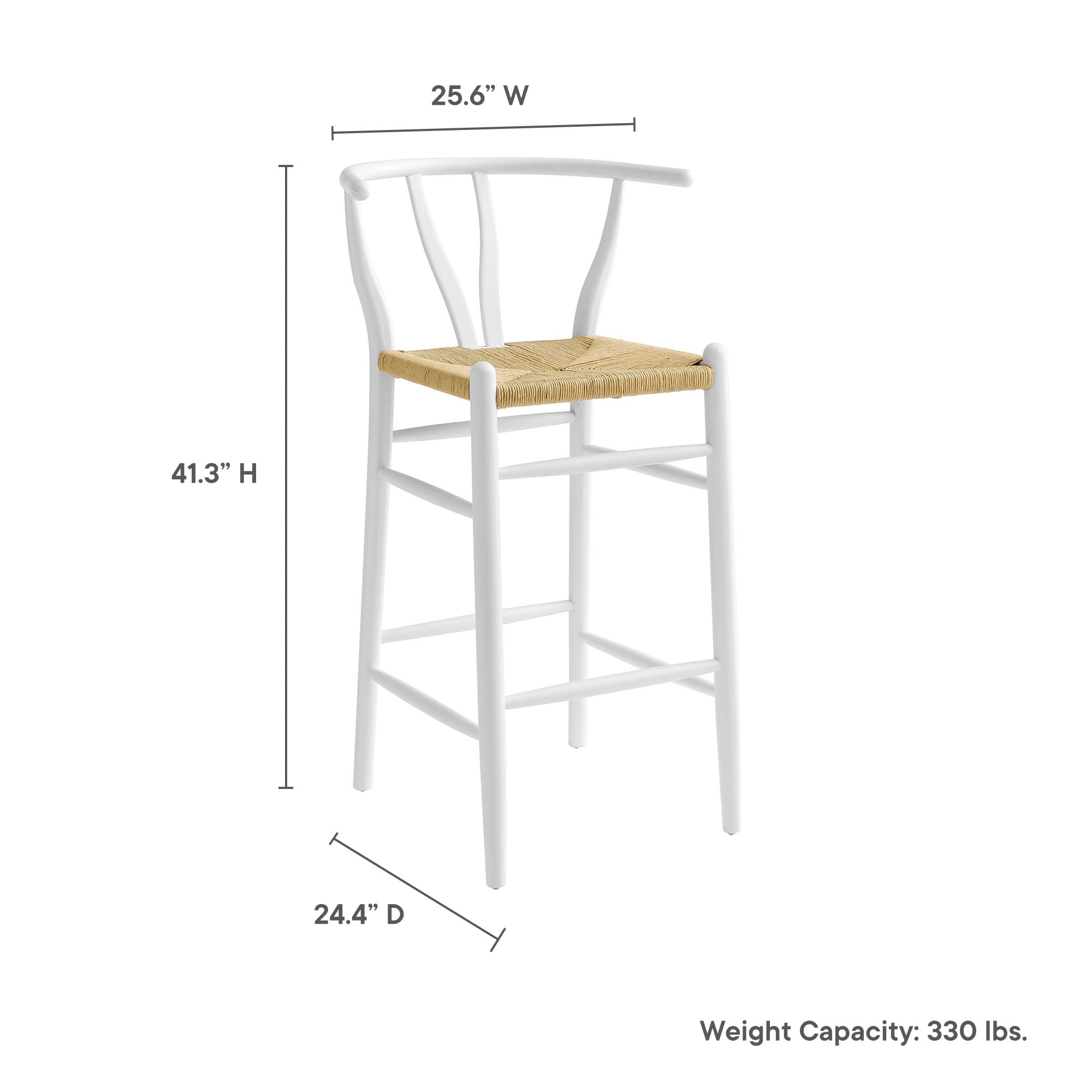 Amish Weathered Gray Teak Wood Bar Stool by Modway