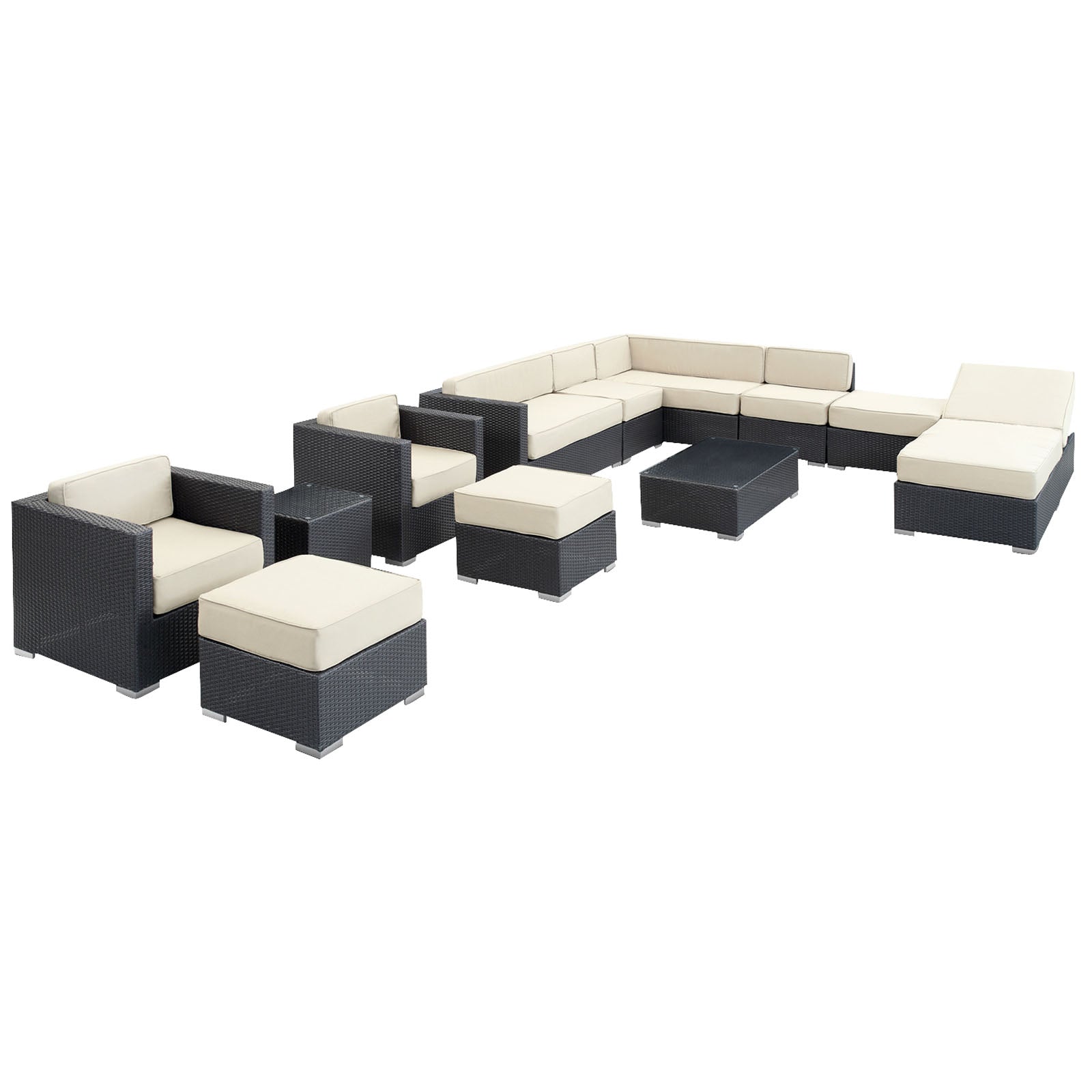 Fusion 12 Piece Outdoor Patio Sectional Set by Modway