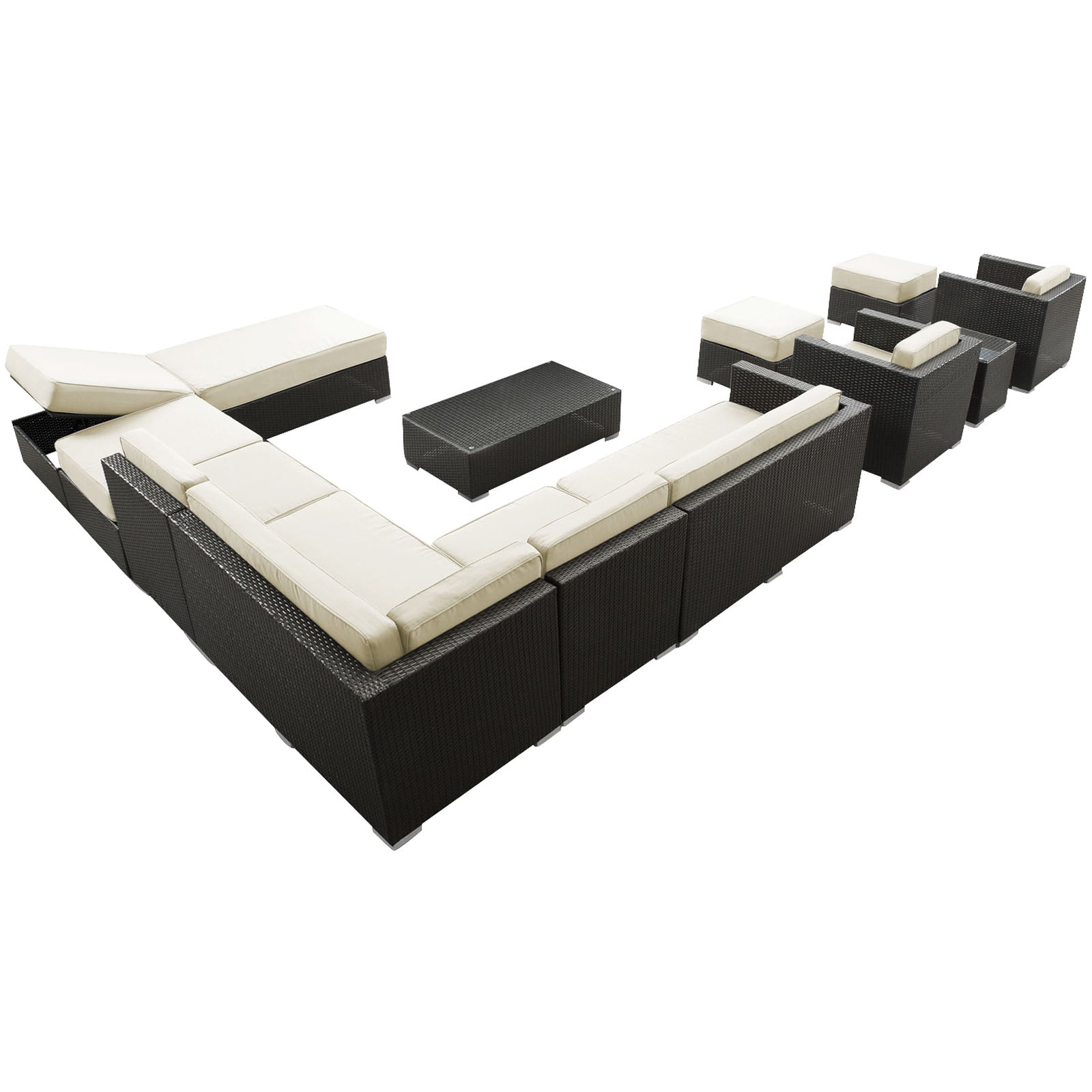 Fusion 12 Piece Outdoor Patio Sectional Set by Modway