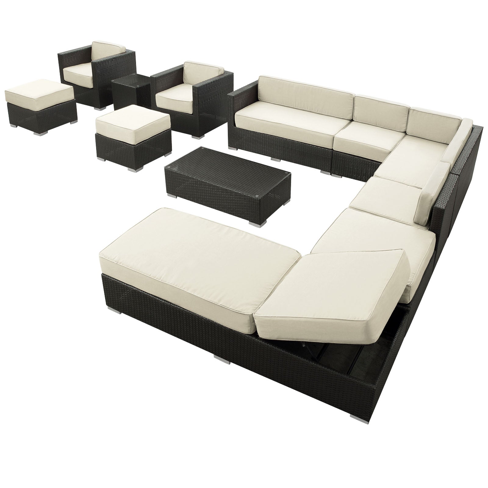 Fusion 12 Piece Outdoor Patio Sectional Set by Modway