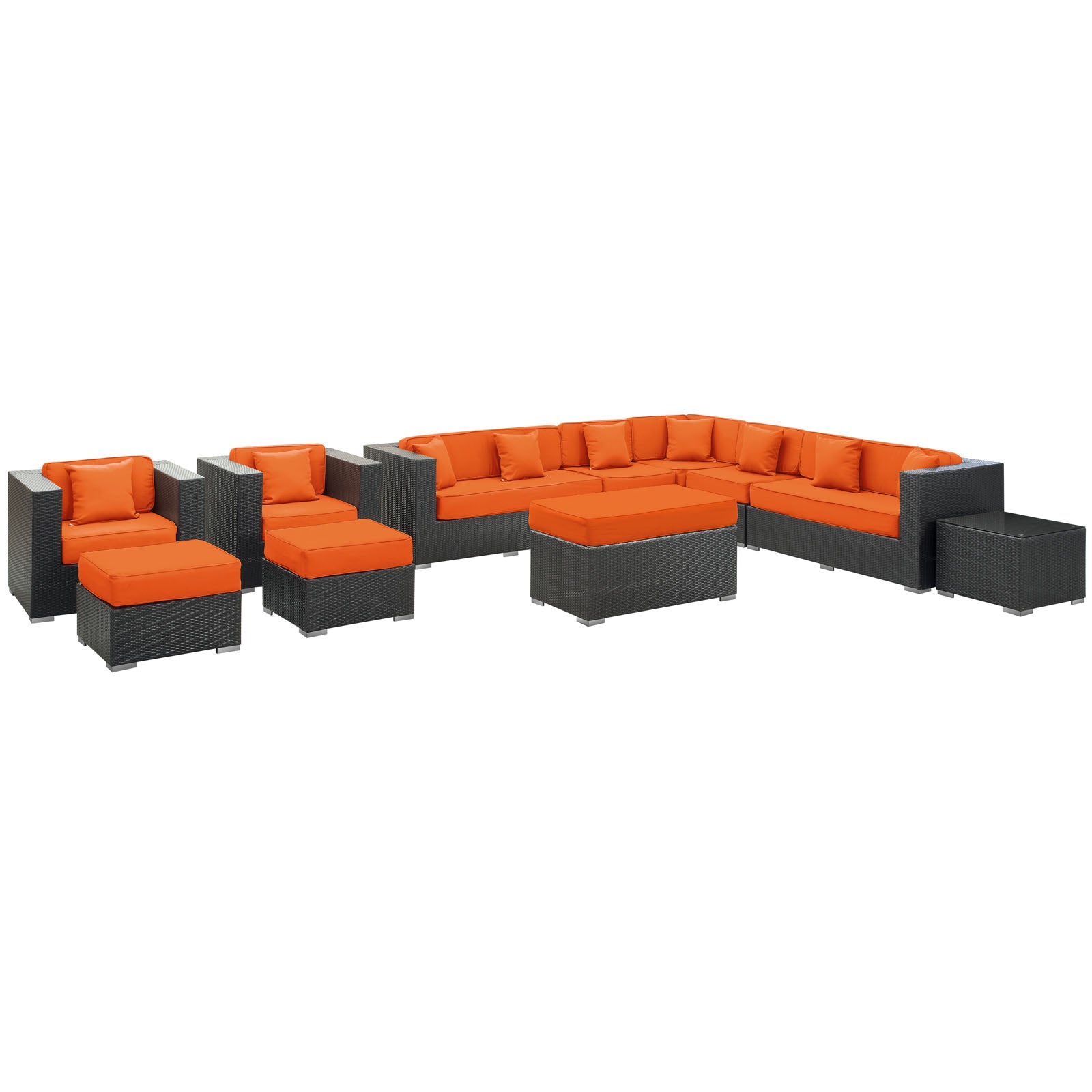 Cohesion 11 Piece Outdoor Patio Sectional Set by Modway