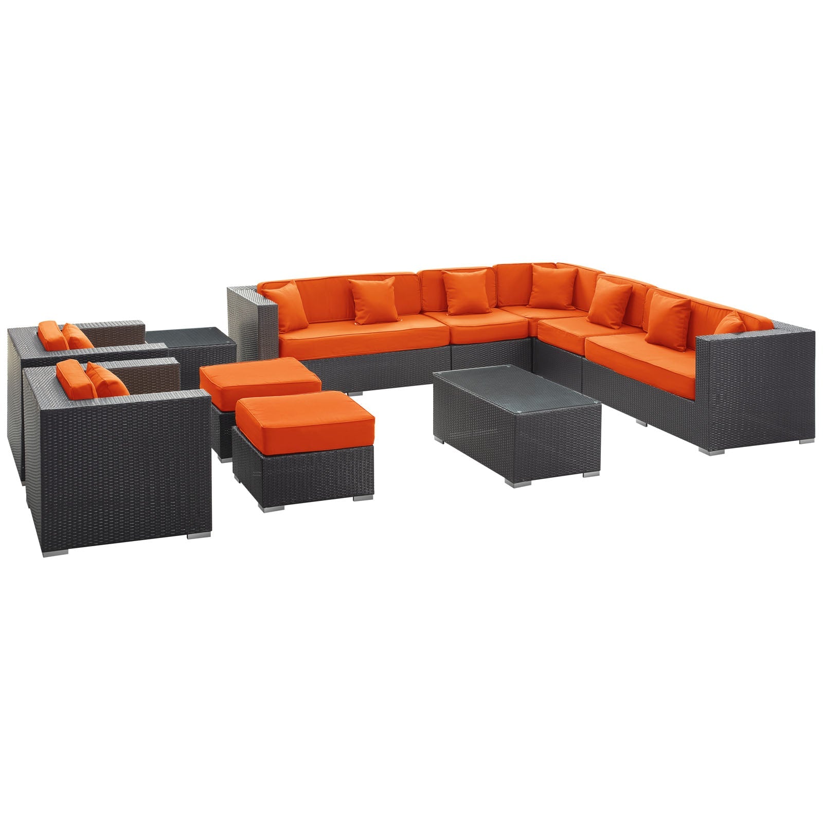 Cohesion 11 Piece Outdoor Patio Sectional Set by Modway
