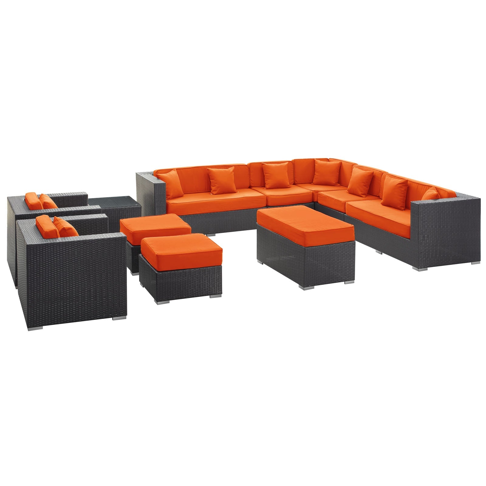 Cohesion 11 Piece Outdoor Patio Sectional Set by Modway