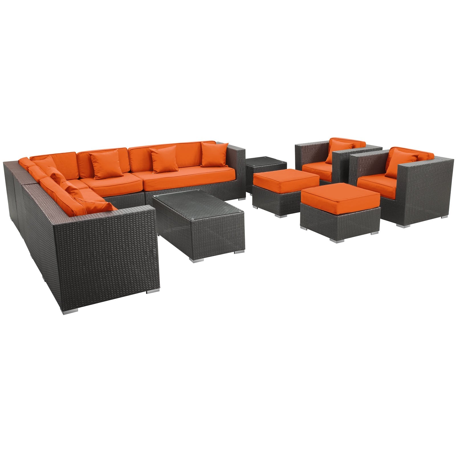 Cohesion 11 Piece Outdoor Patio Sectional Set by Modway