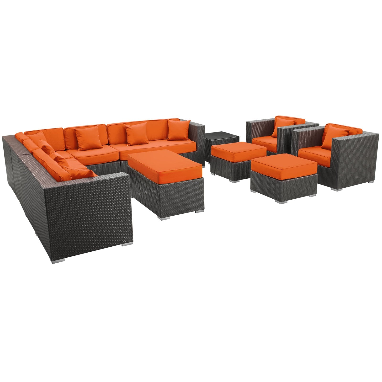 Cohesion 11 Piece Outdoor Patio Sectional Set by Modway