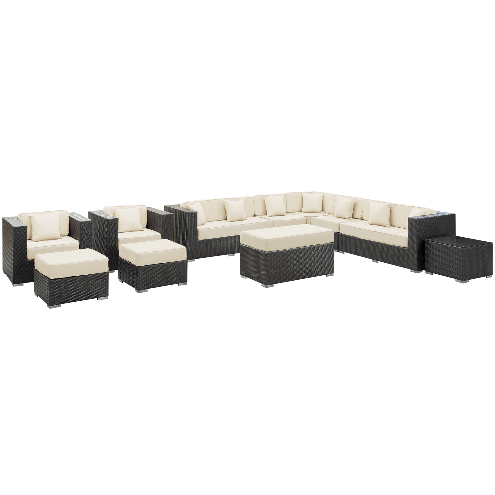 Cohesion 11 Piece Outdoor Patio Sectional Set by Modway
