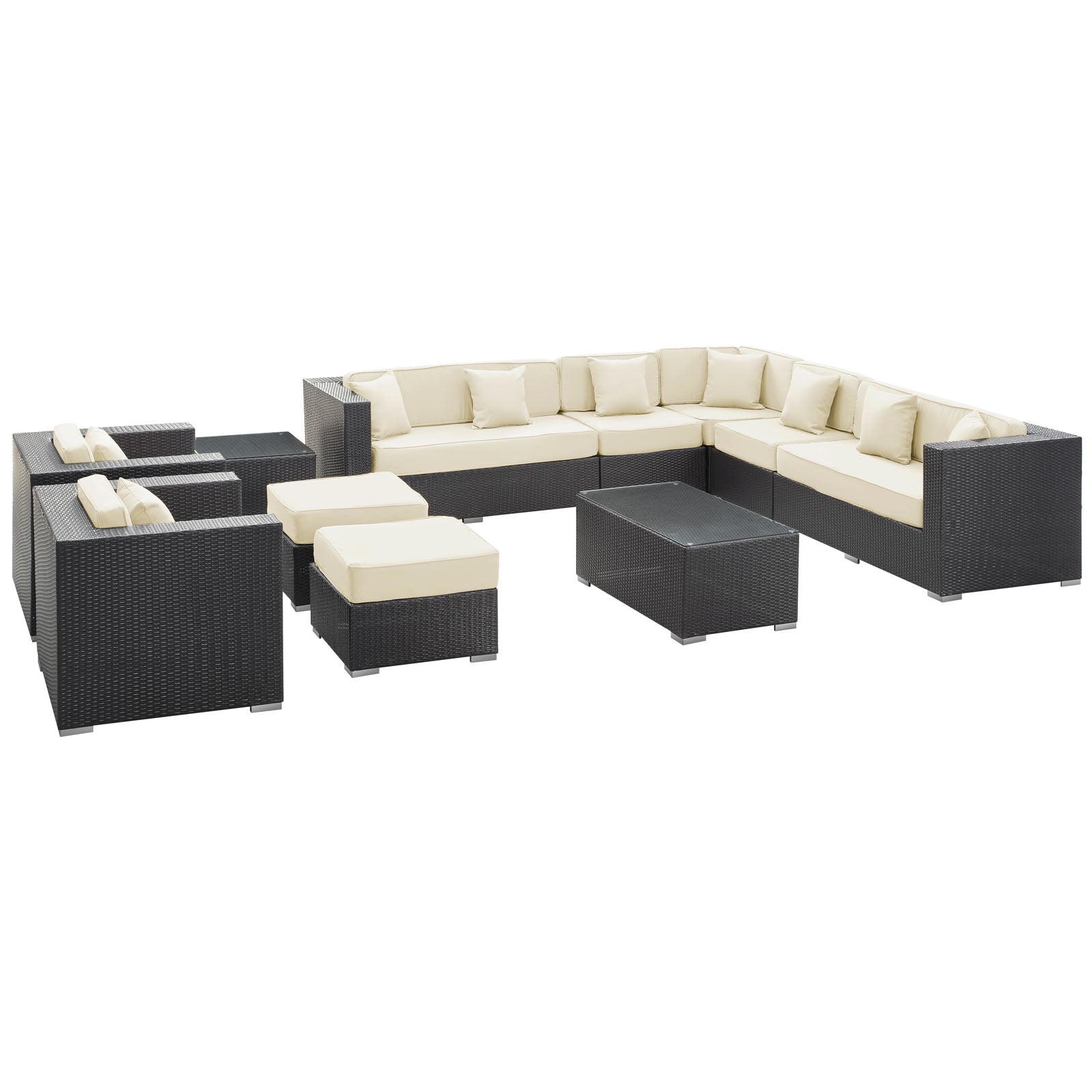 Cohesion 11 Piece Outdoor Patio Sectional Set by Modway