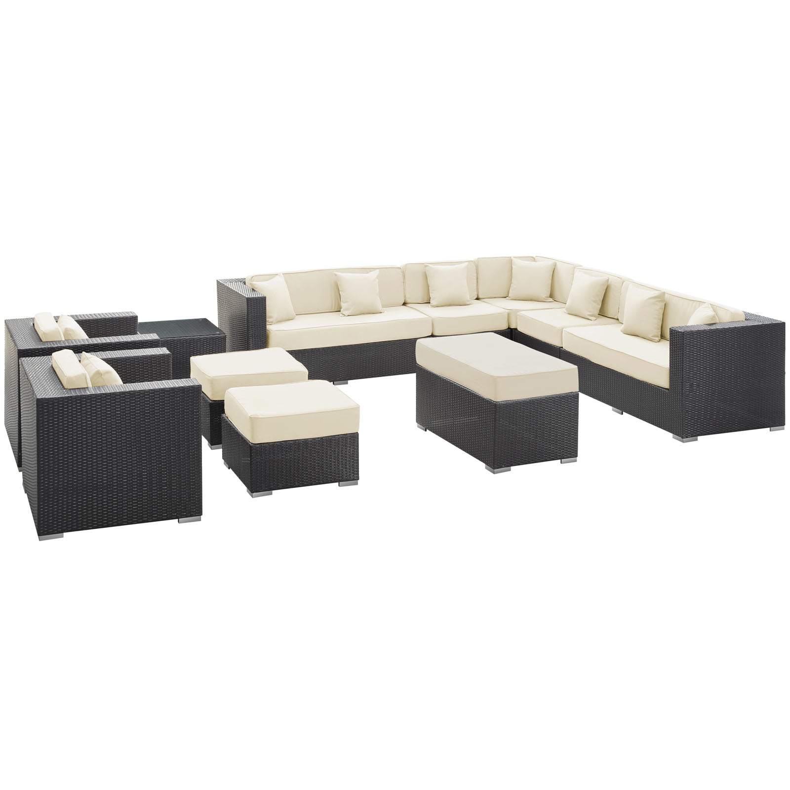 Cohesion 11 Piece Outdoor Patio Sectional Set by Modway
