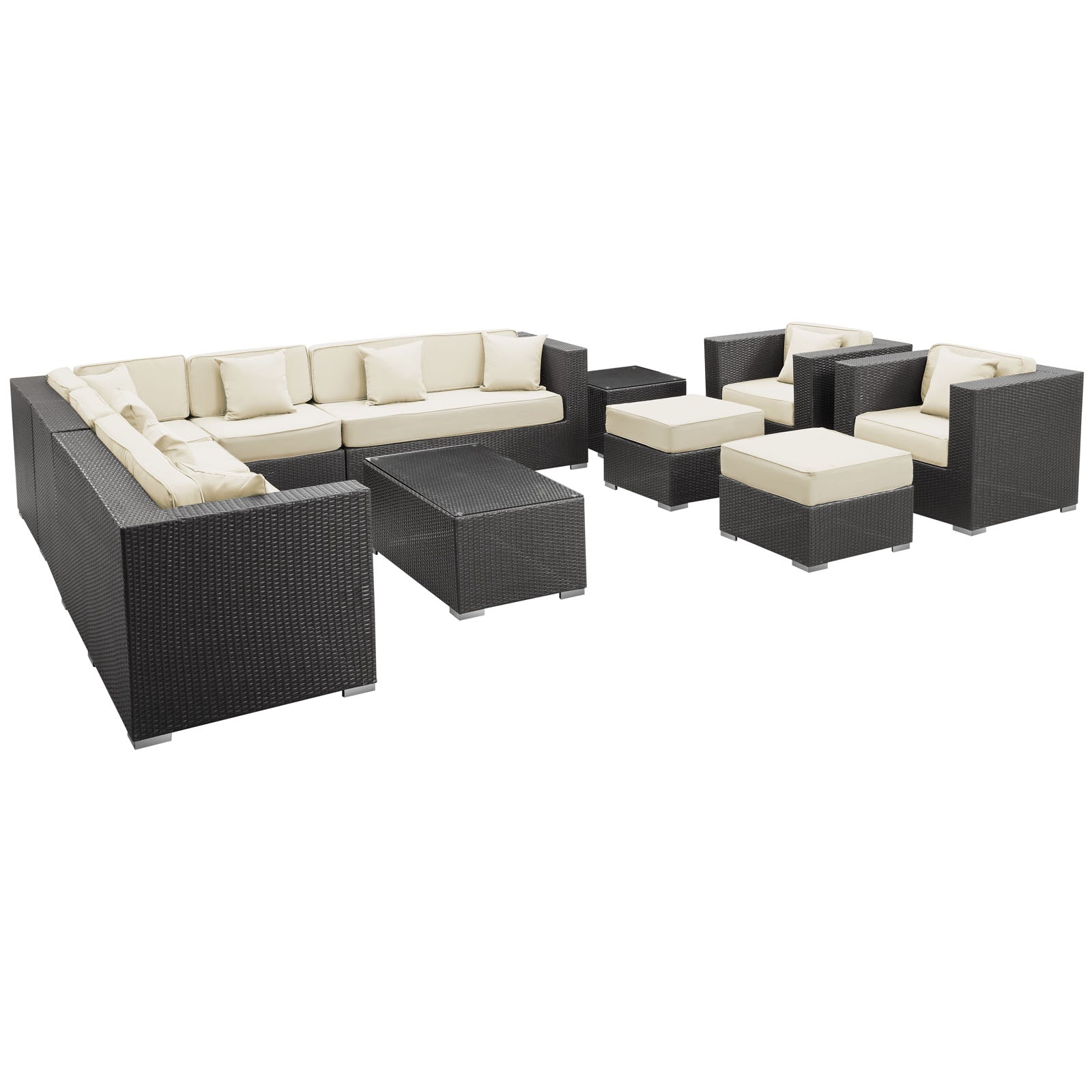Cohesion 11 Piece Outdoor Patio Sectional Set by Modway
