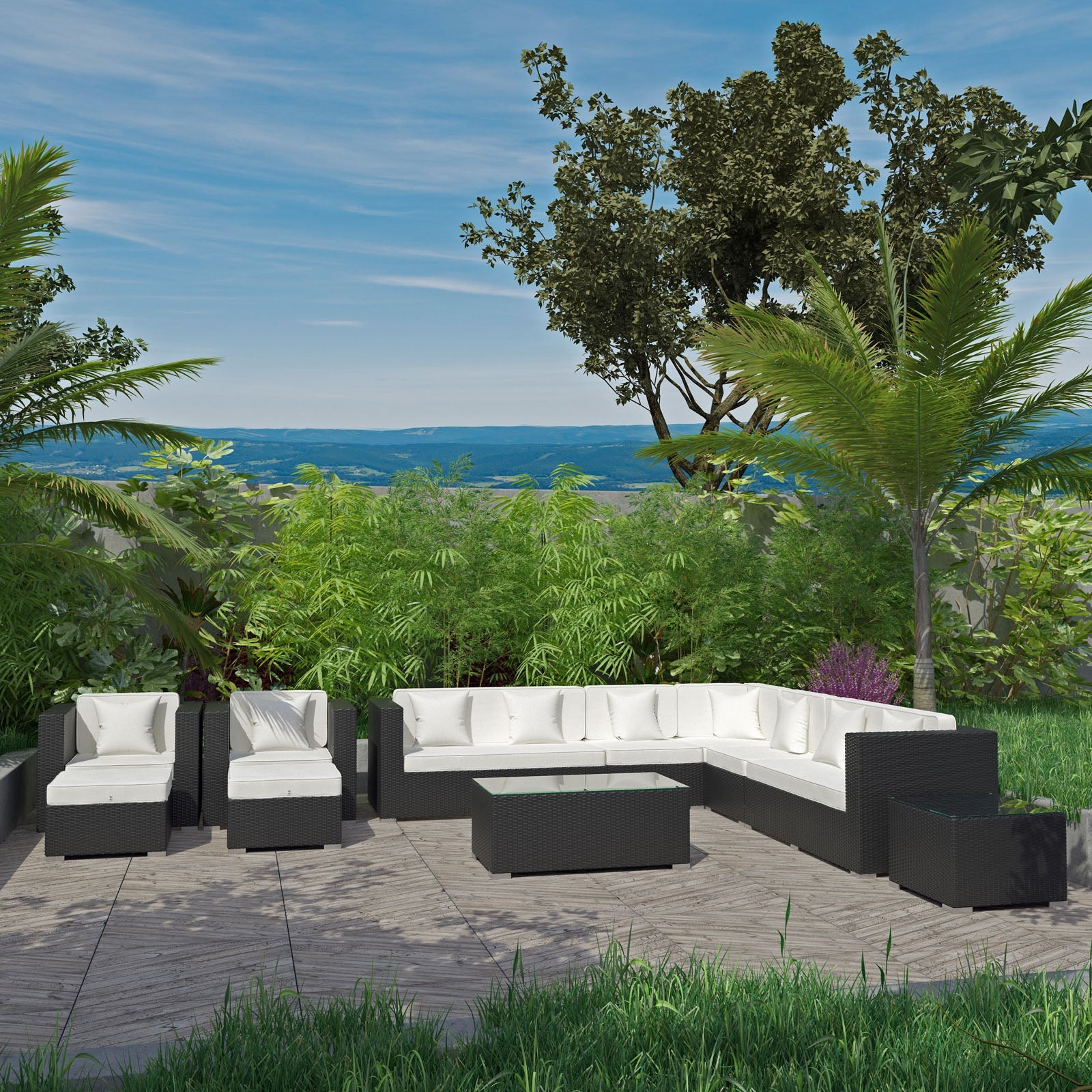 Cohesion 11 Piece Outdoor Patio Sectional Set by Modway