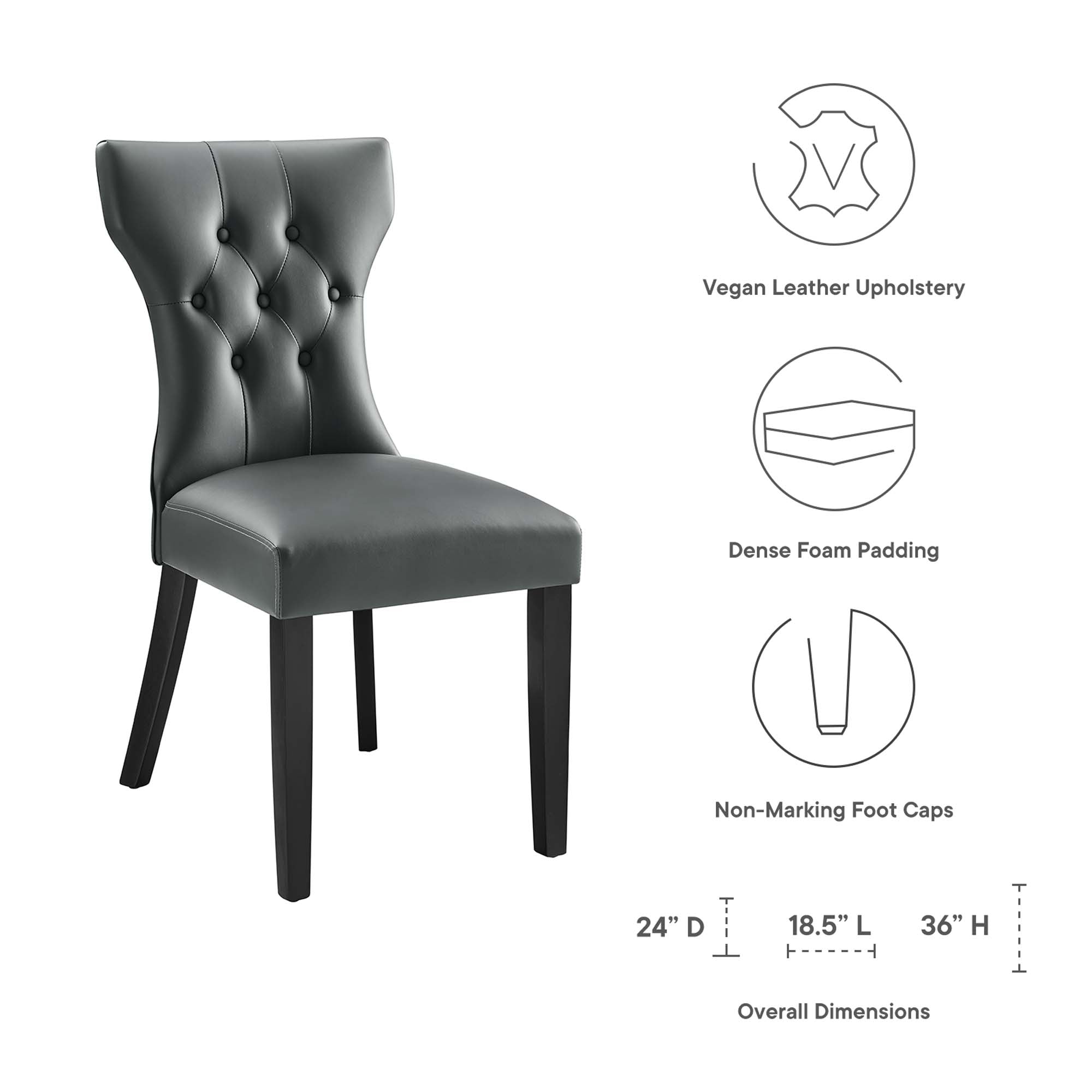 Silhouette Dining Vinyl Side Chair by Modway