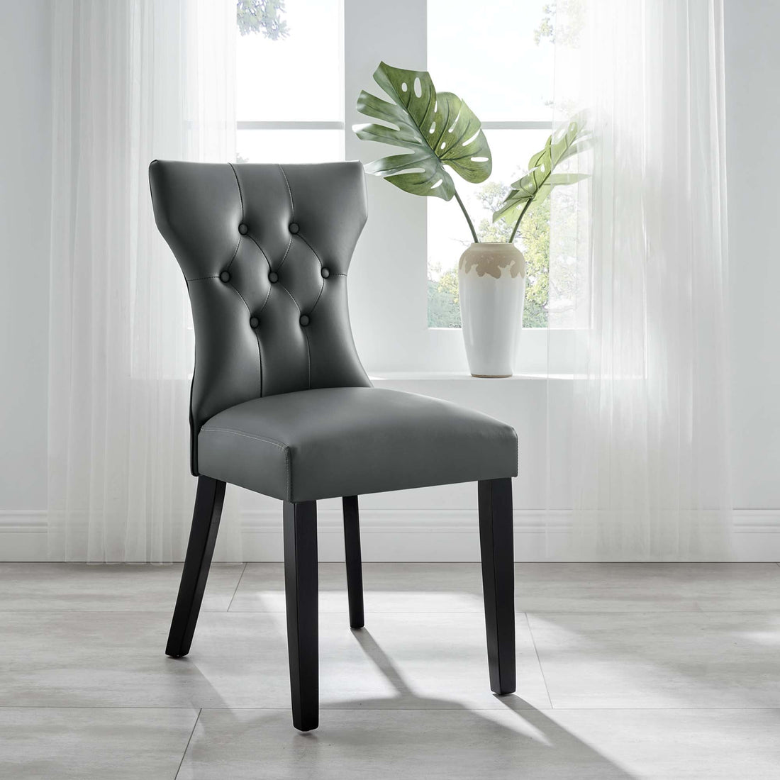 Silhouette Dining Vinyl Side Chair by Modway