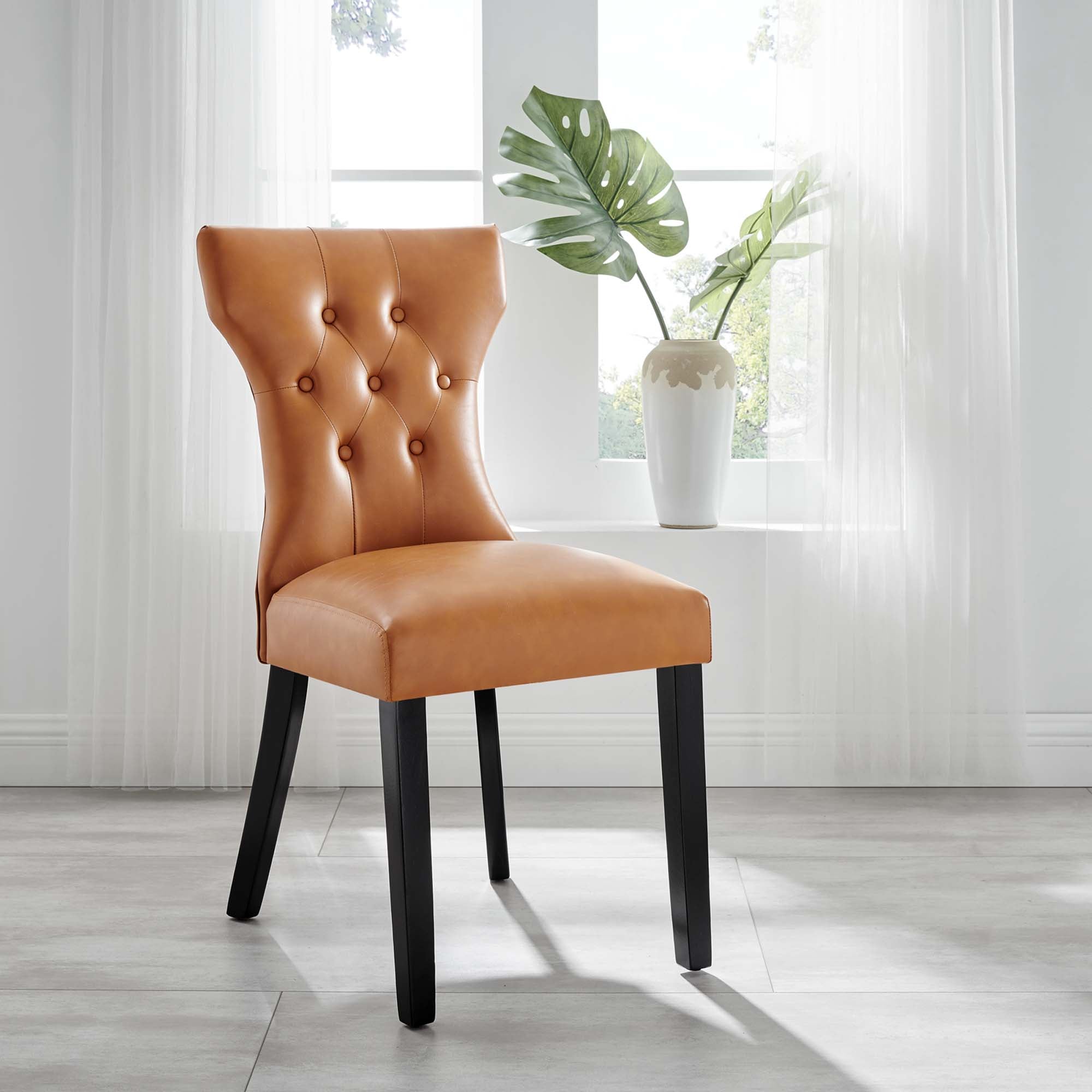 Silhouette Dining Vinyl Side Chair by Modway