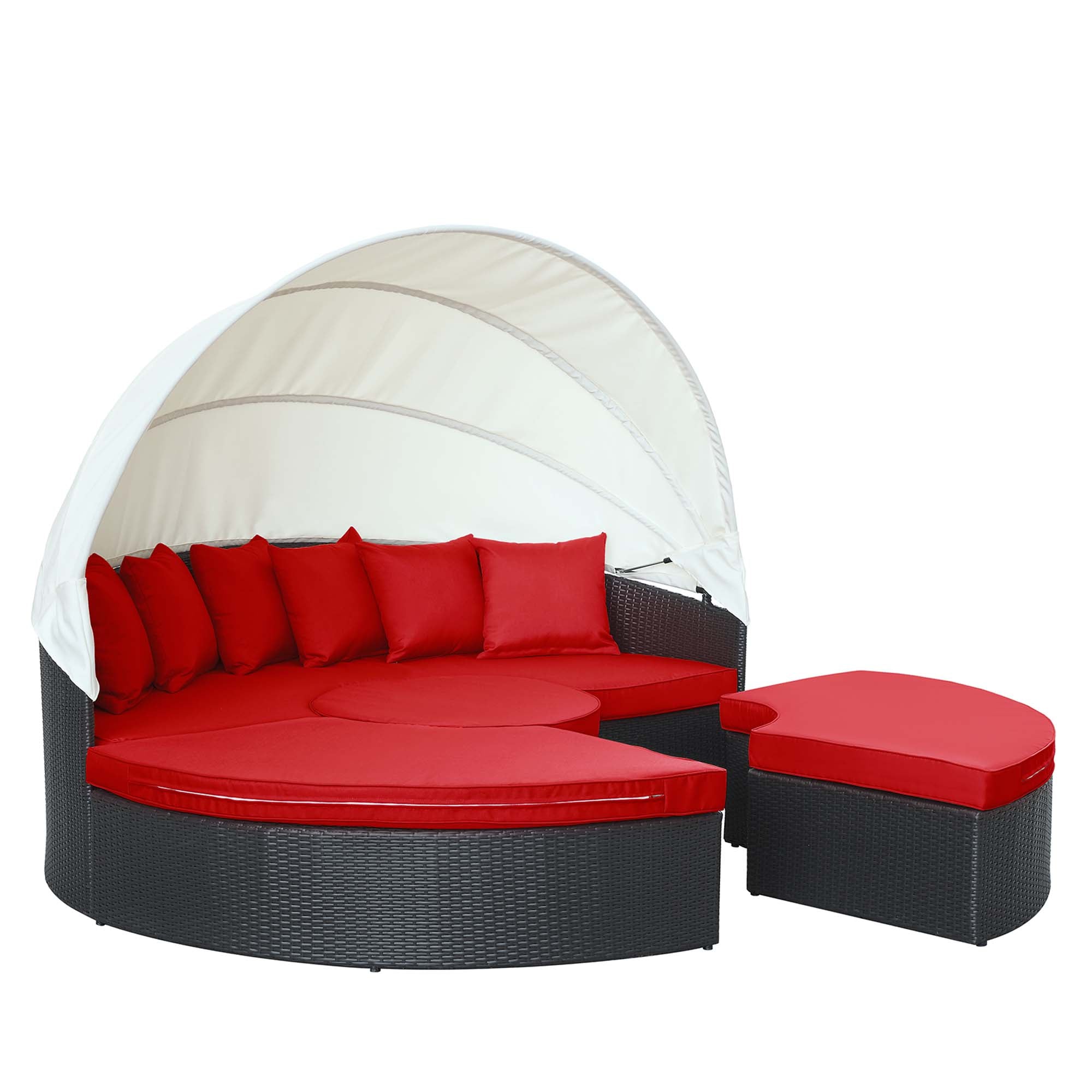 Quest Wicker Rattan Outdoor Patio Canopy Sectional Daybed by Modway