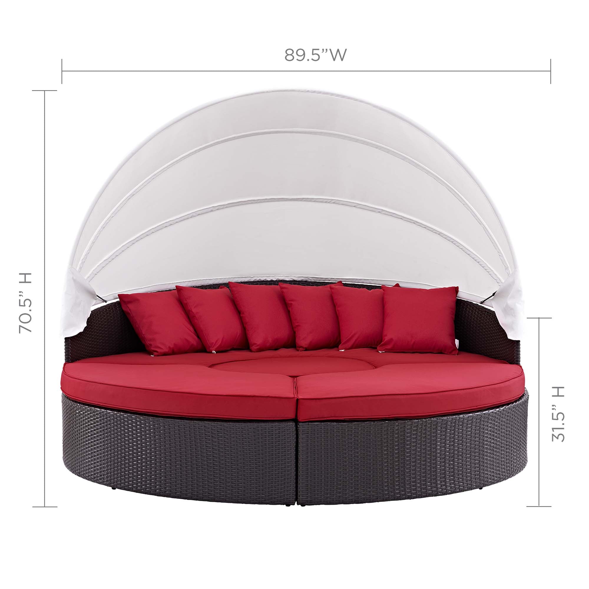 Quest Wicker Rattan Outdoor Patio Canopy Sectional Daybed by Modway